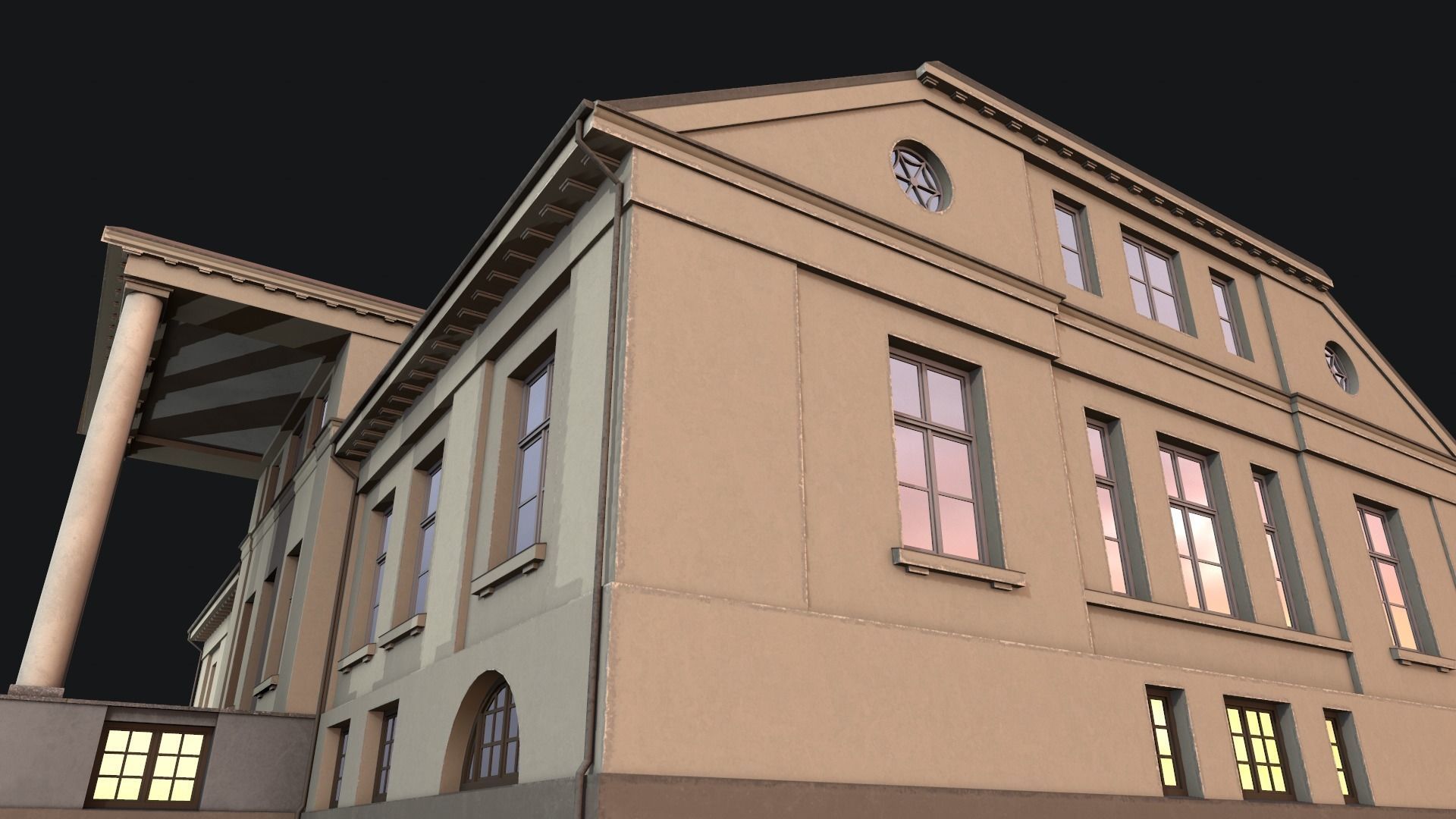 old manor Low-poly 3D model_9