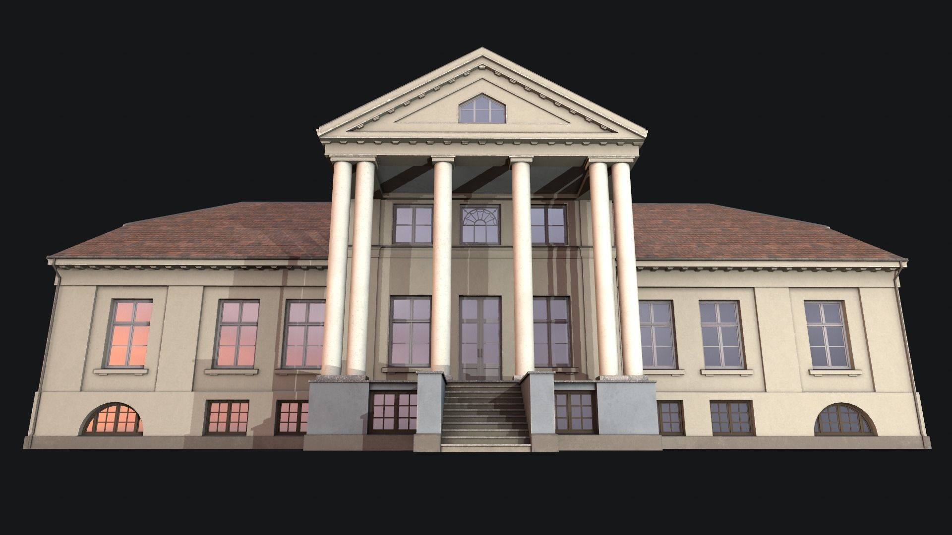 old manor Low-poly 3D model_3