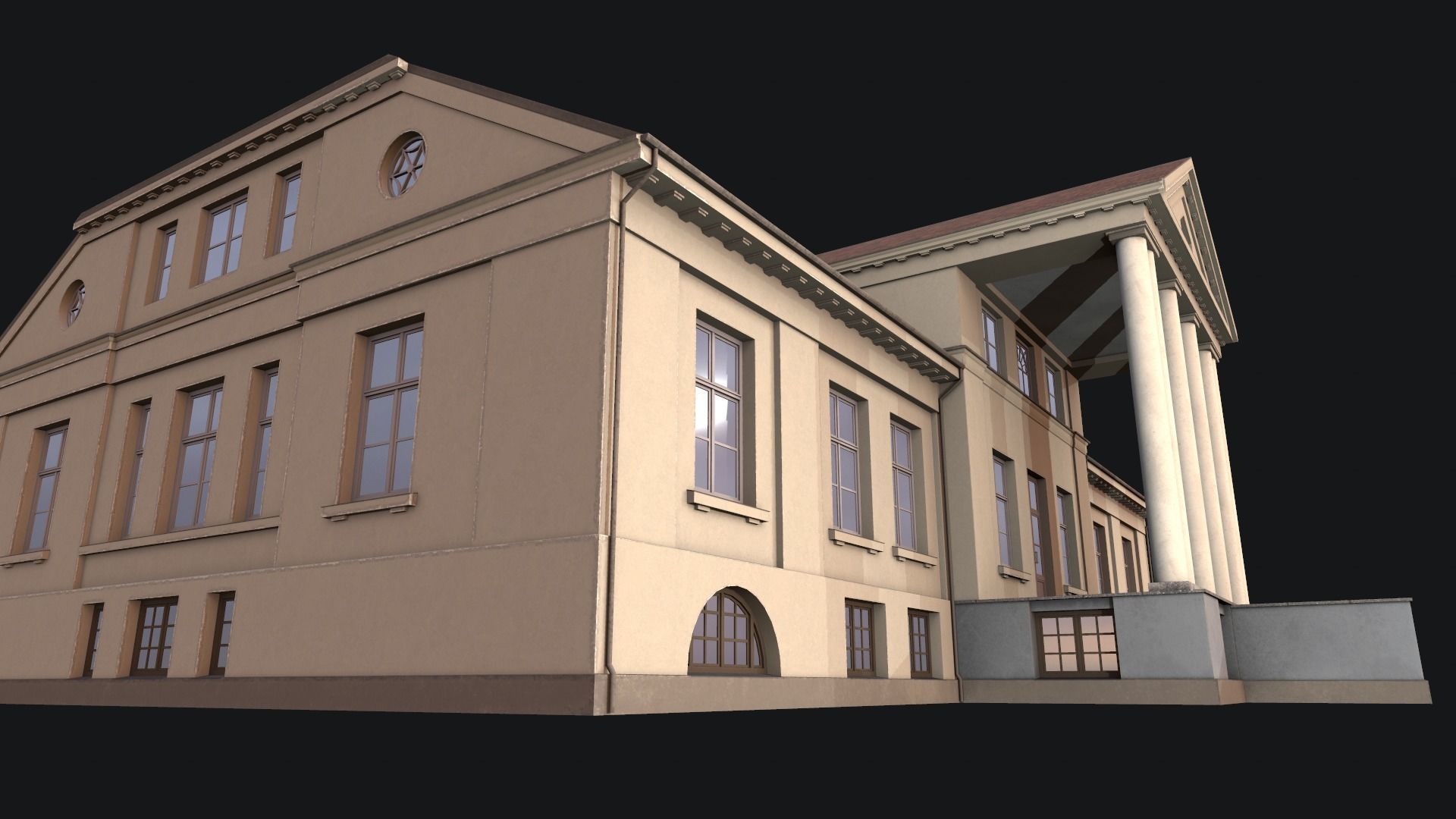 old manor Low-poly 3D model_6