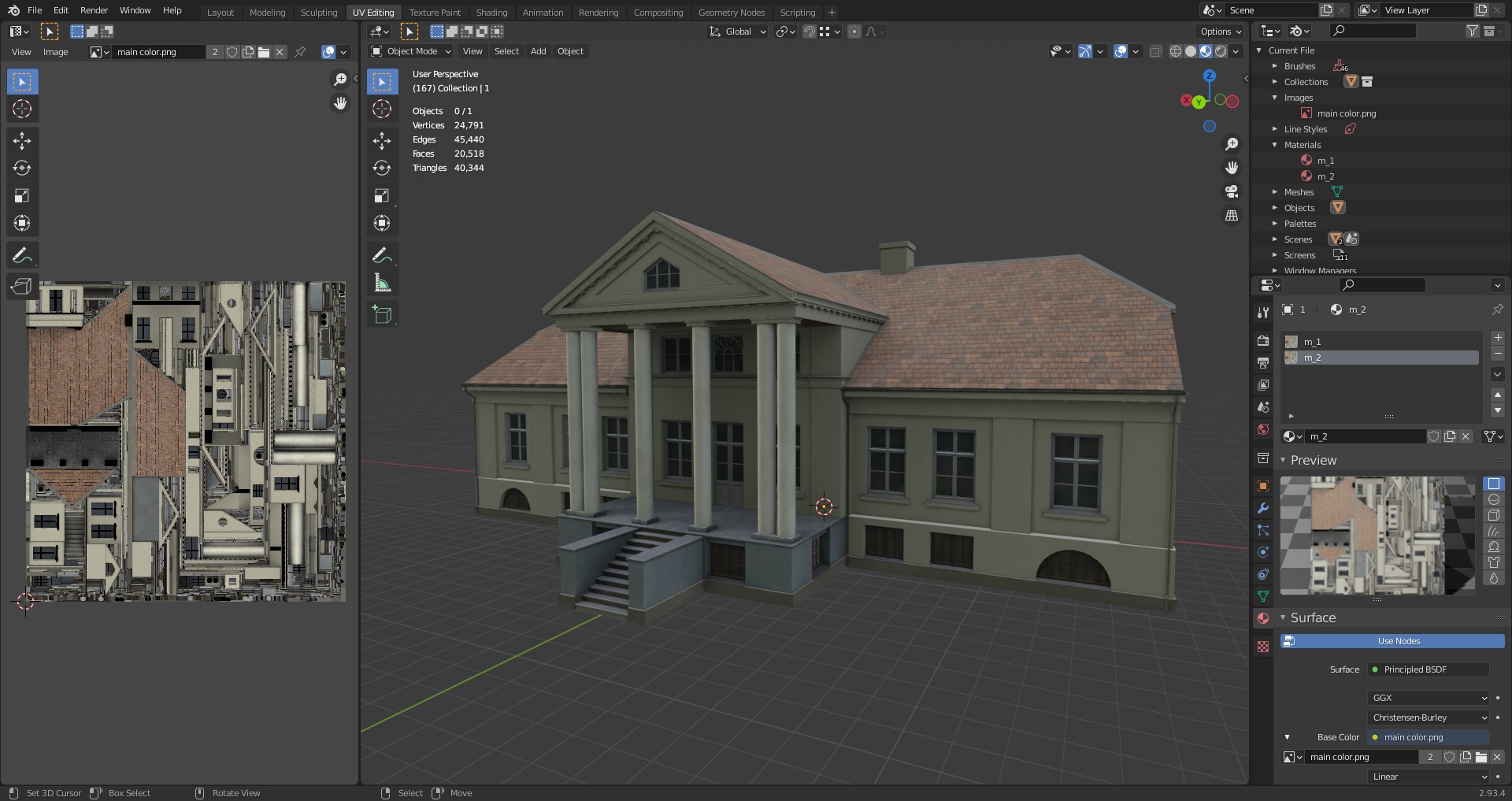 old manor Low-poly 3D model_12
