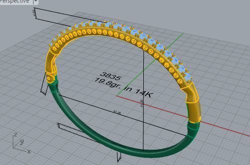 Diamond Bangle Bracelet 3835 3D print model_7
