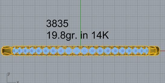 Diamond Bangle Bracelet 3835 3D print model_4