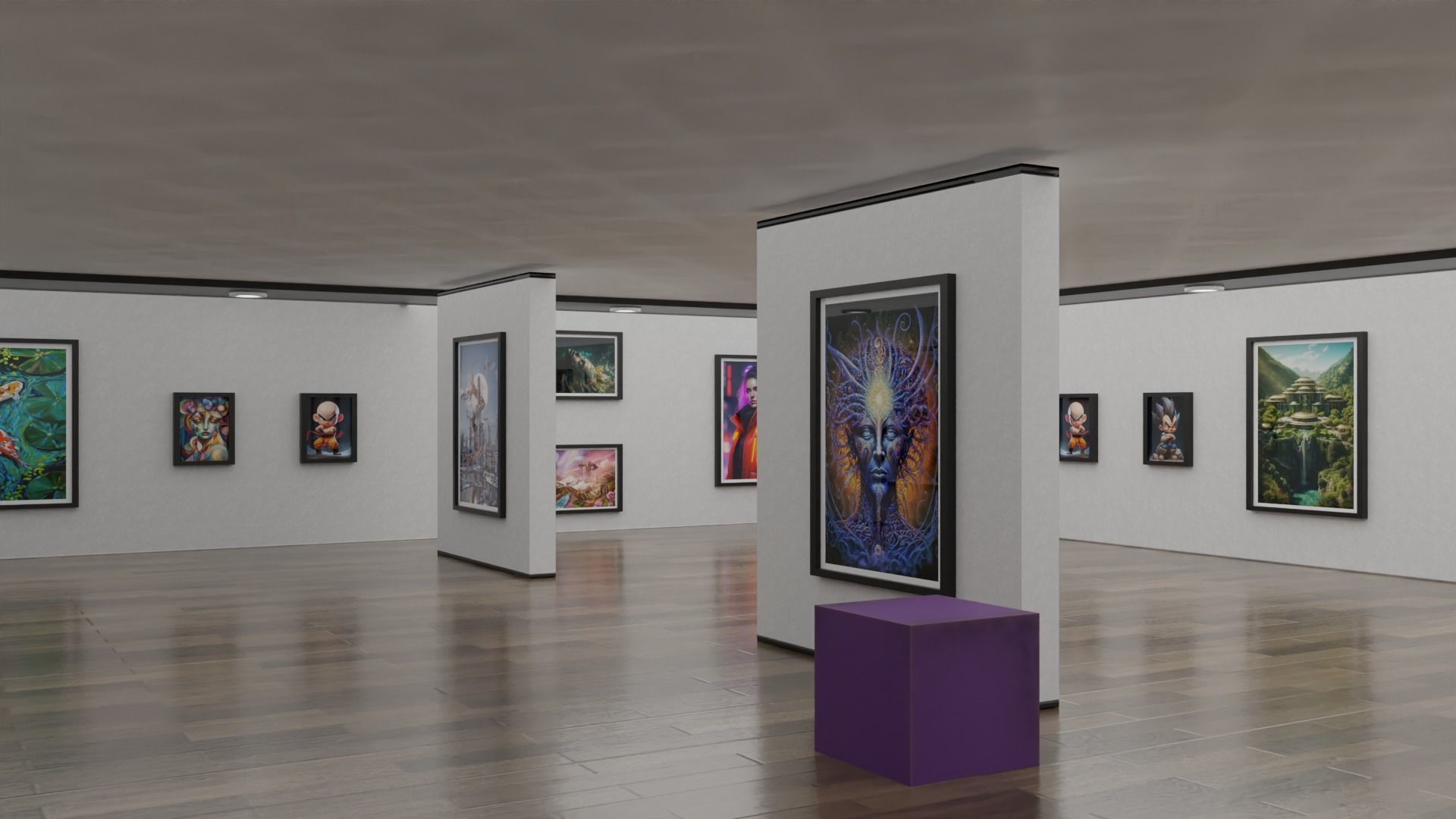 Art Gallery free VR / AR / low-poly 3D model | CGTrader
