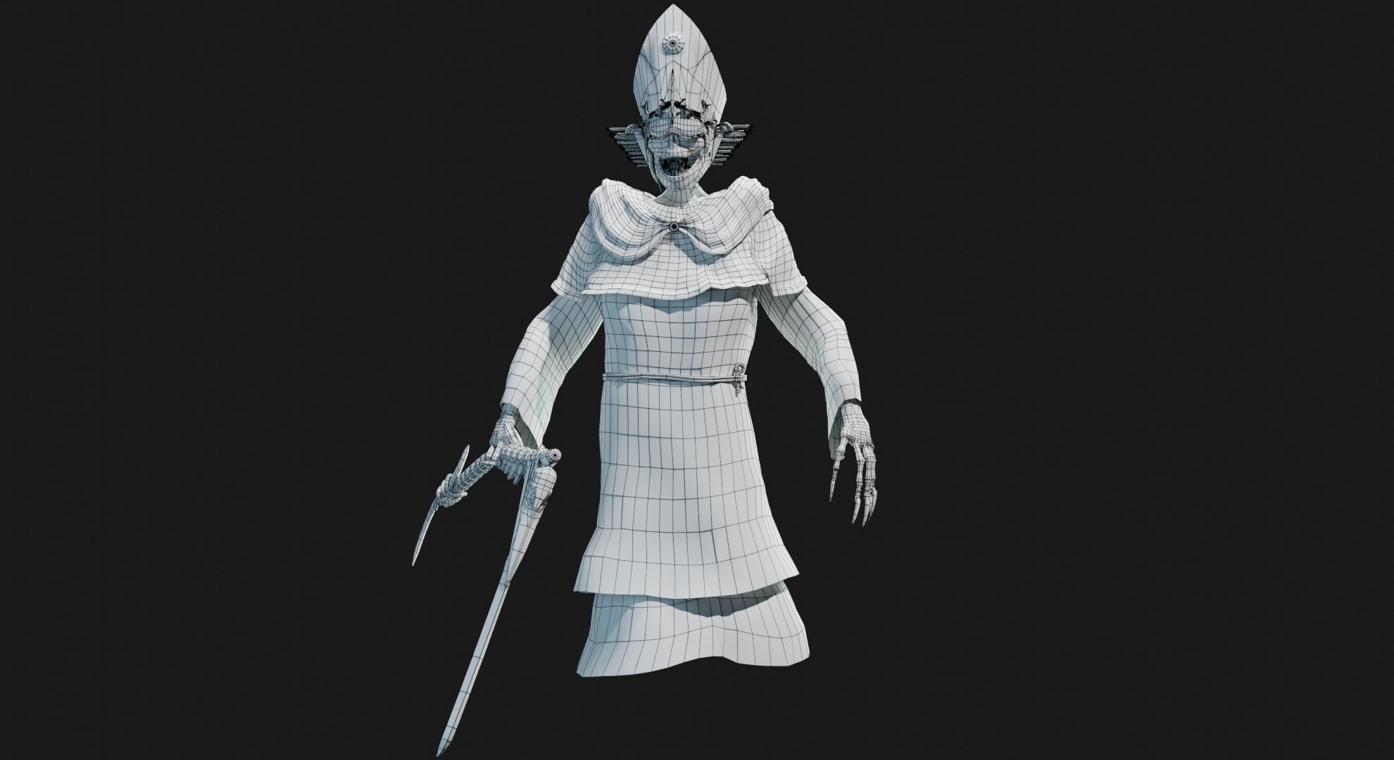 Unholy Bishop Low-poly 3D model_31