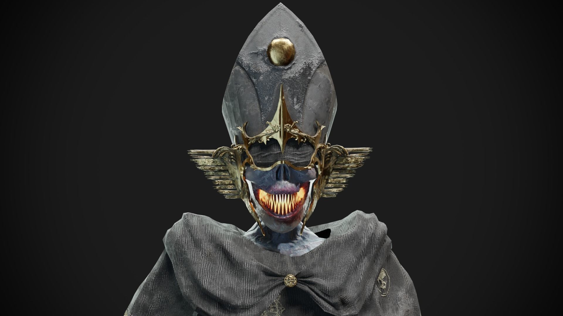 Unholy Bishop Low-poly 3D model_4