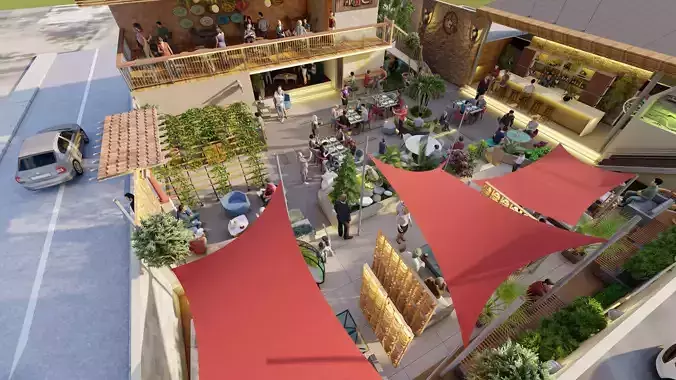 restaurant cafe bar design by primotive architects  skp 3D model