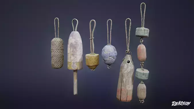 SEASIDE DOCKS - Old Buoys 01 - NANITE AND LOW POLY Low-poly 3D model