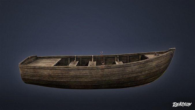 SEASIDE DOCKS - Old Boat 05 - NANITE AND LOW POLY Low-poly 3D model