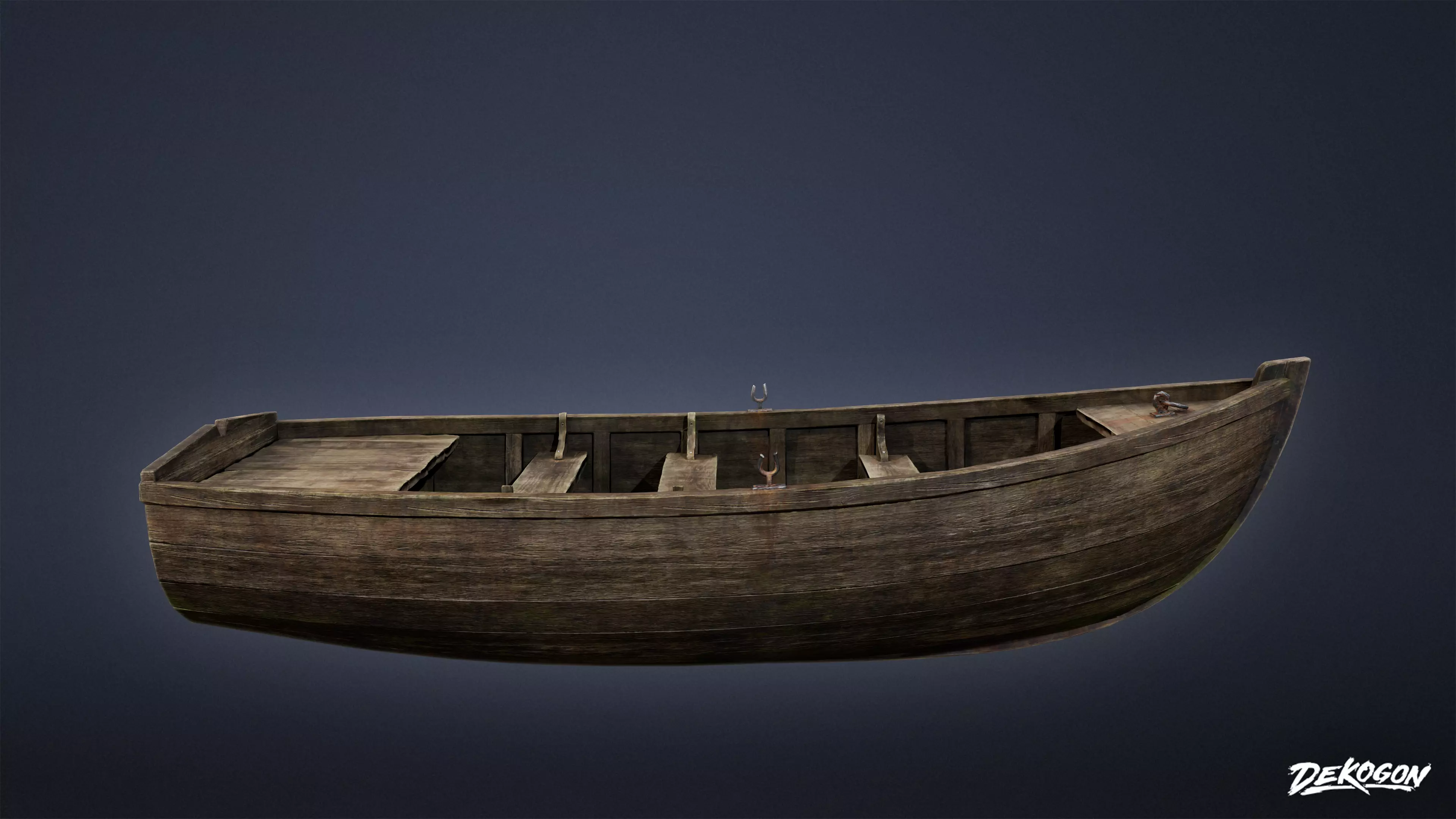 SEASIDE DOCKS - Old Boat 05 - NANITE AND LOW POLY Low-poly 3D model_0