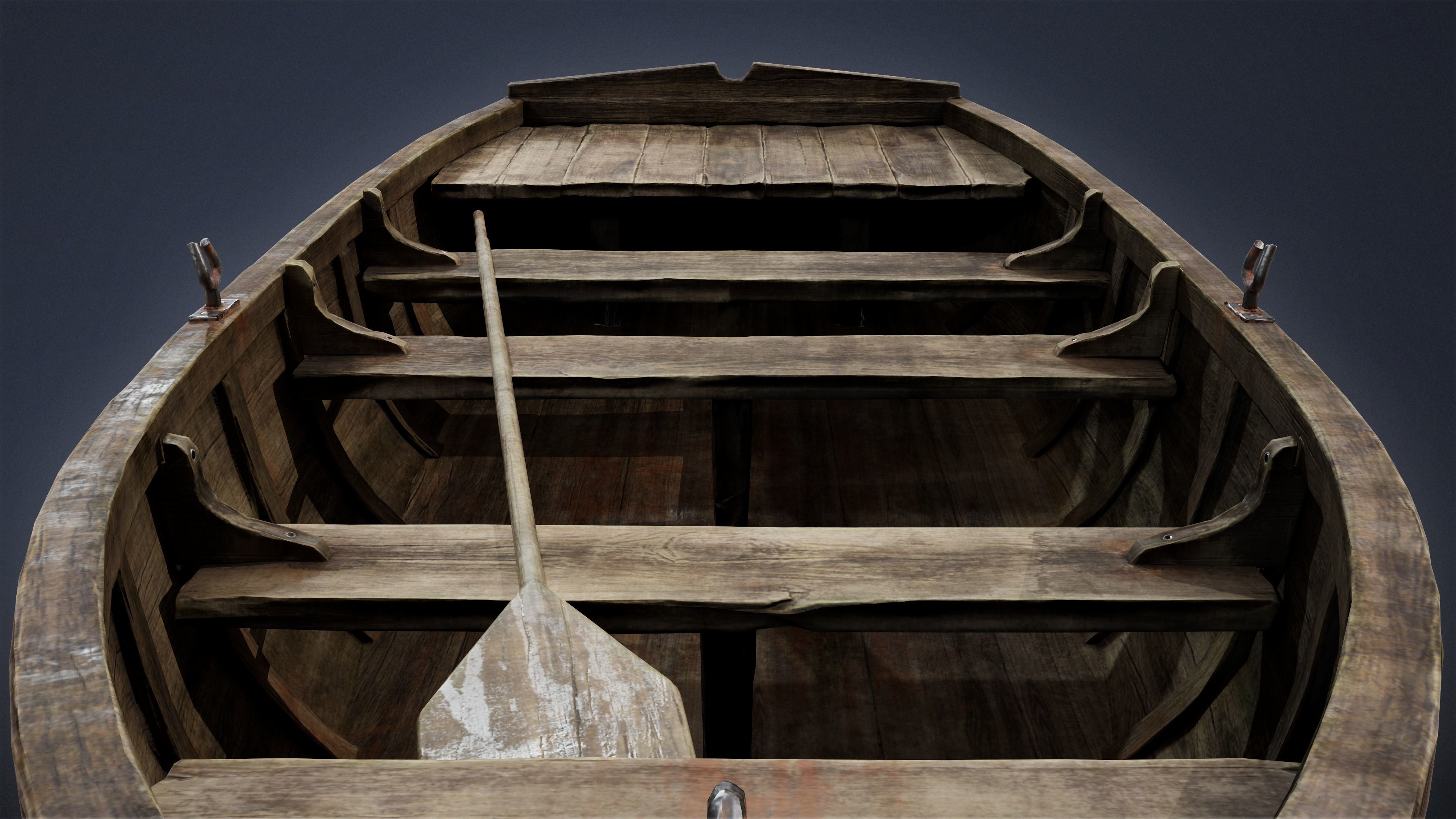 SEASIDE DOCKS - Old Boat 05 - NANITE AND LOW POLY Low-poly 3D model_6