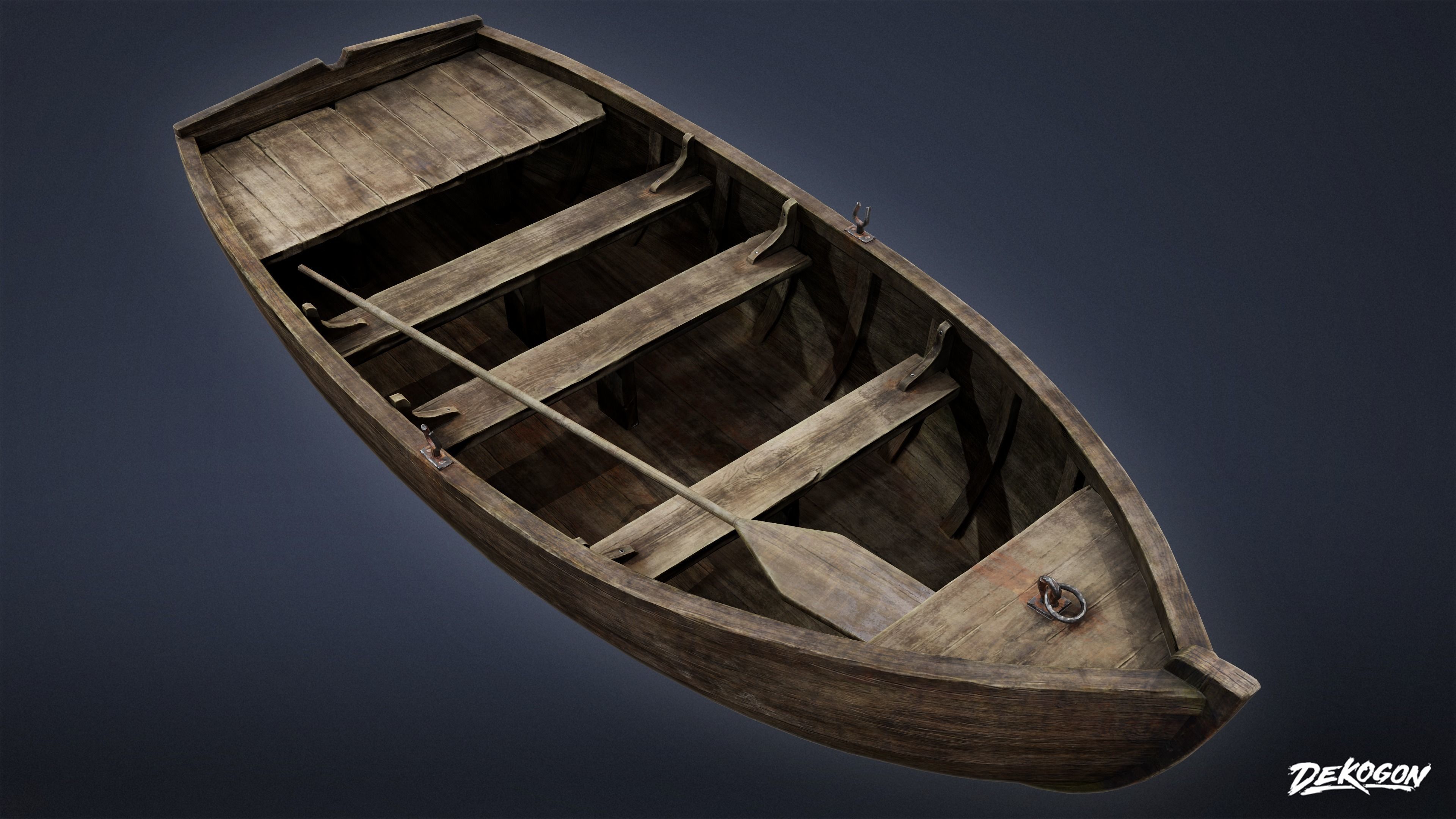 SEASIDE DOCKS - Old Boat 05 - NANITE AND LOW POLY Low-poly 3D model_7