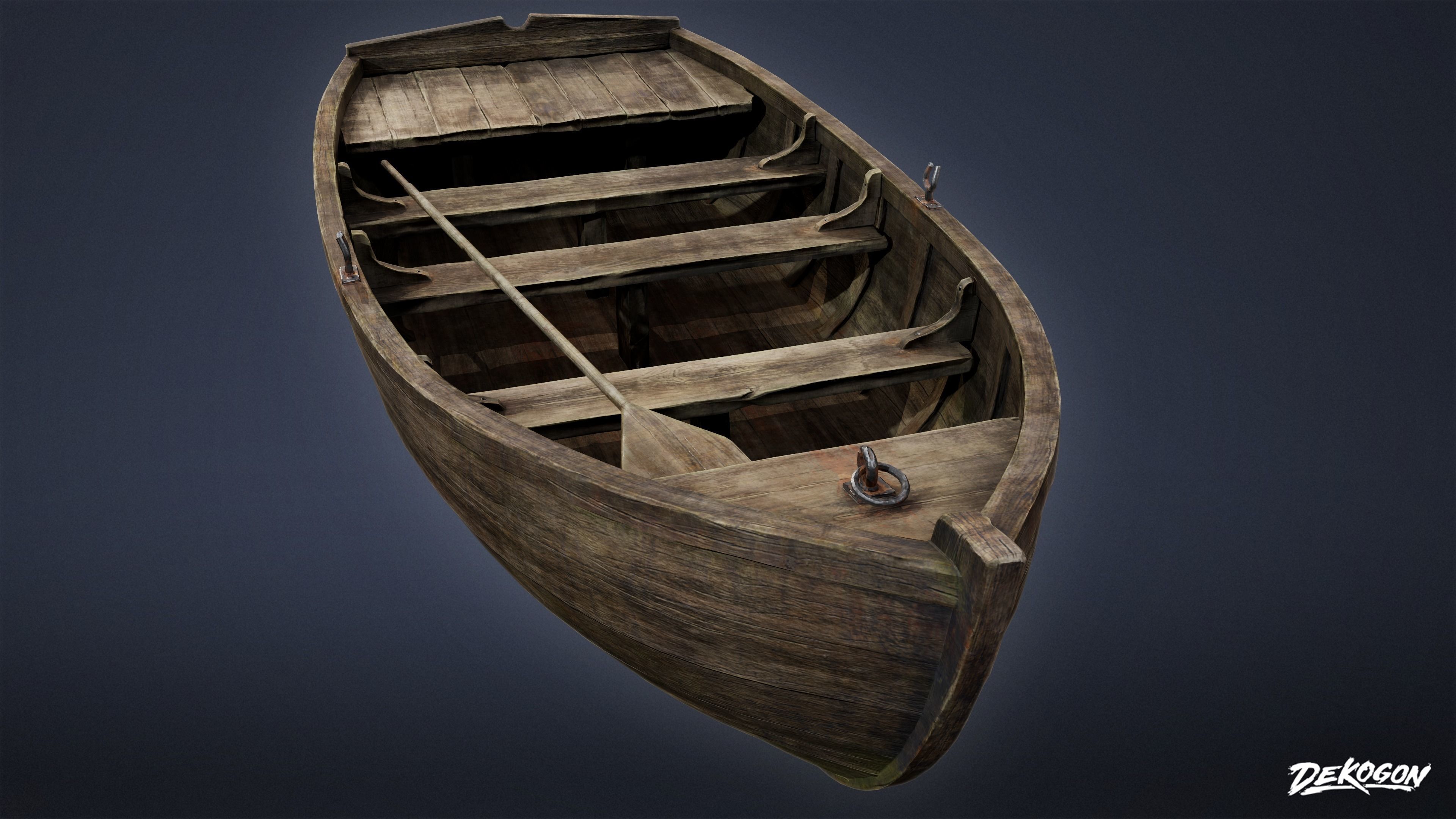 SEASIDE DOCKS - Old Boat 05 - NANITE AND LOW POLY Low-poly 3D model_5