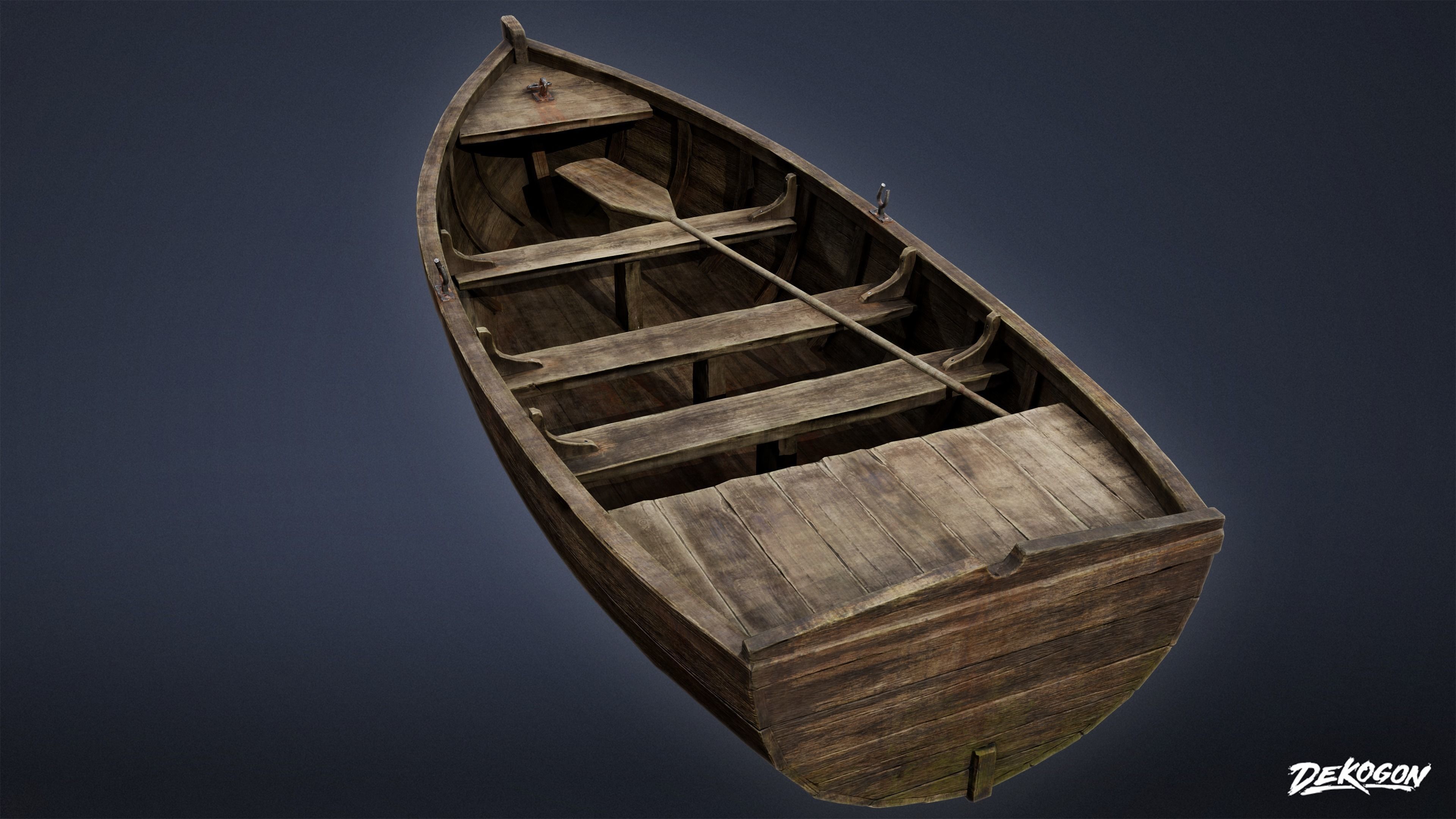 SEASIDE DOCKS - Old Boat 05 - NANITE AND LOW POLY Low-poly 3D model_3