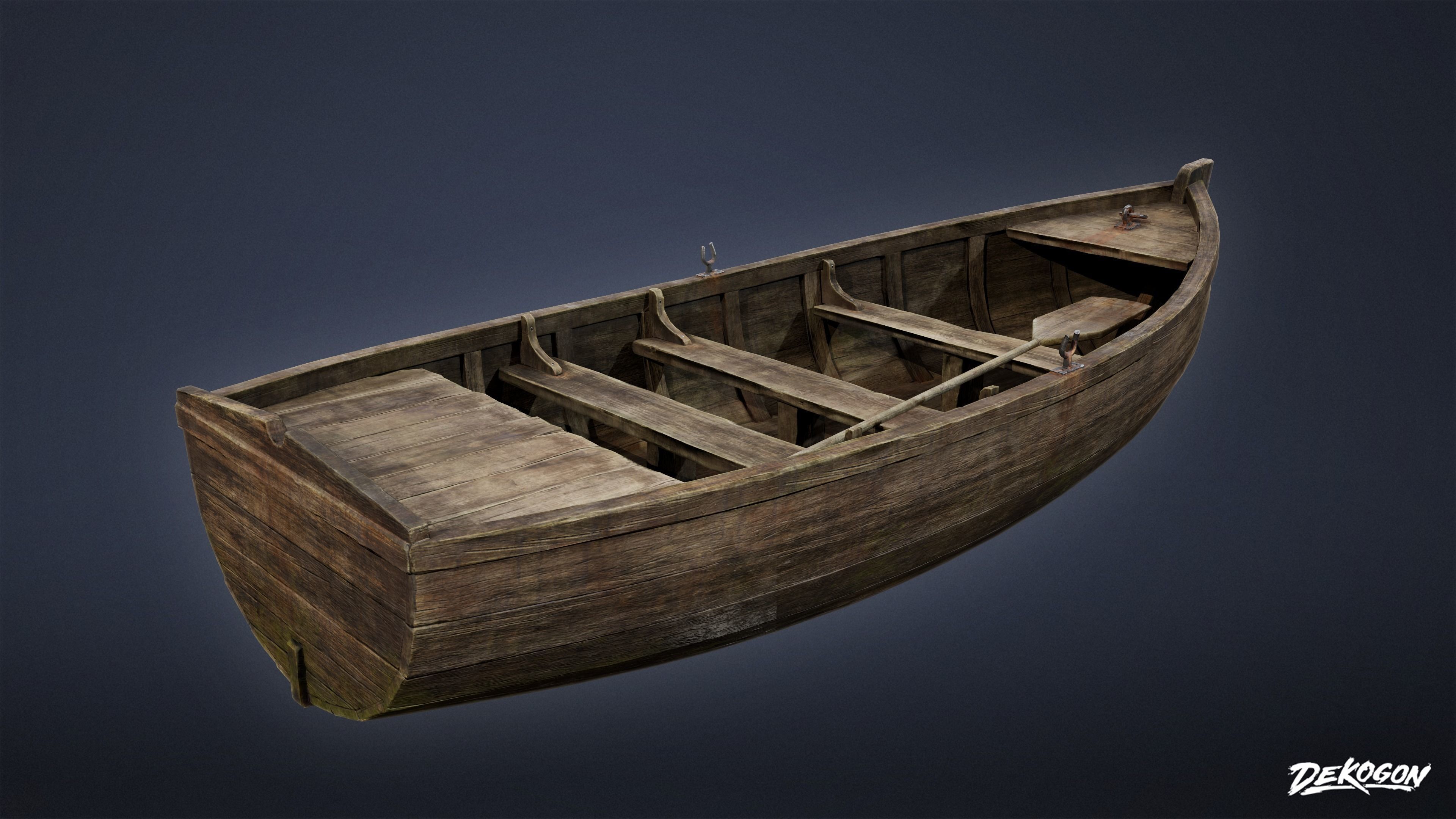 SEASIDE DOCKS - Old Boat 05 - NANITE AND LOW POLY Low-poly 3D model_10