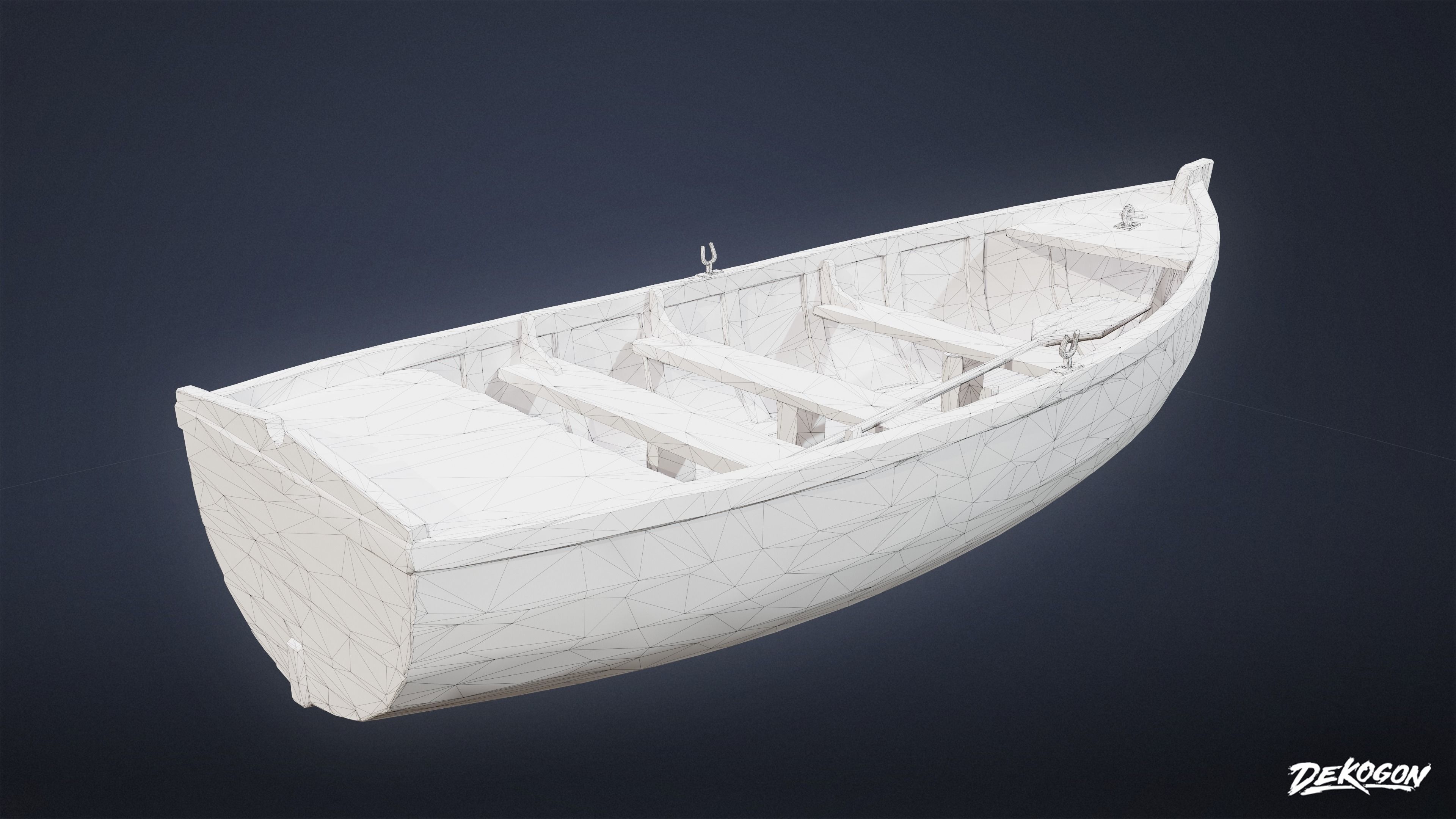 SEASIDE DOCKS - Old Boat 05 - NANITE AND LOW POLY Low-poly 3D model_1