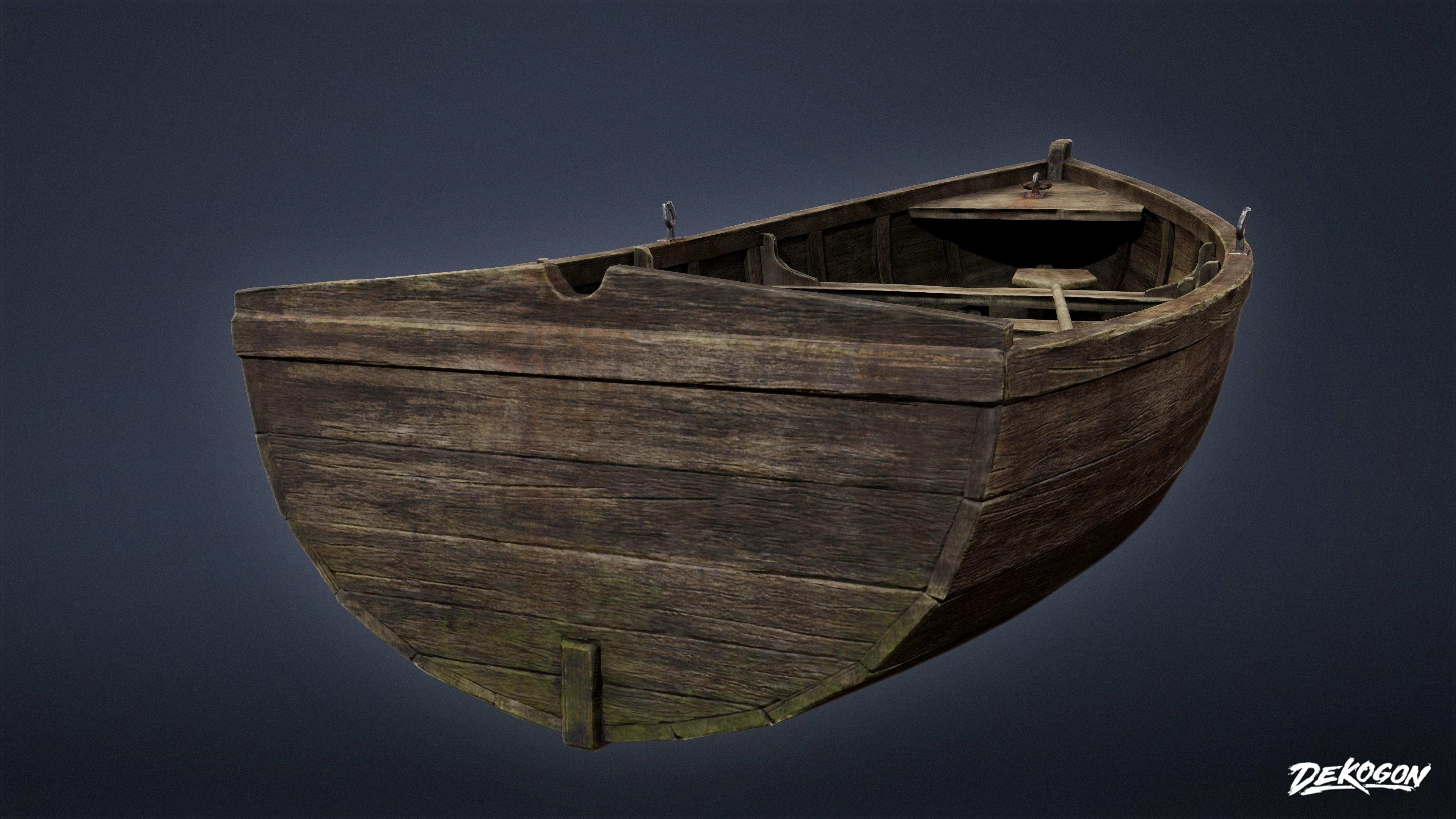 SEASIDE DOCKS - Old Boat 05 - NANITE AND LOW POLY Low-poly 3D model_9