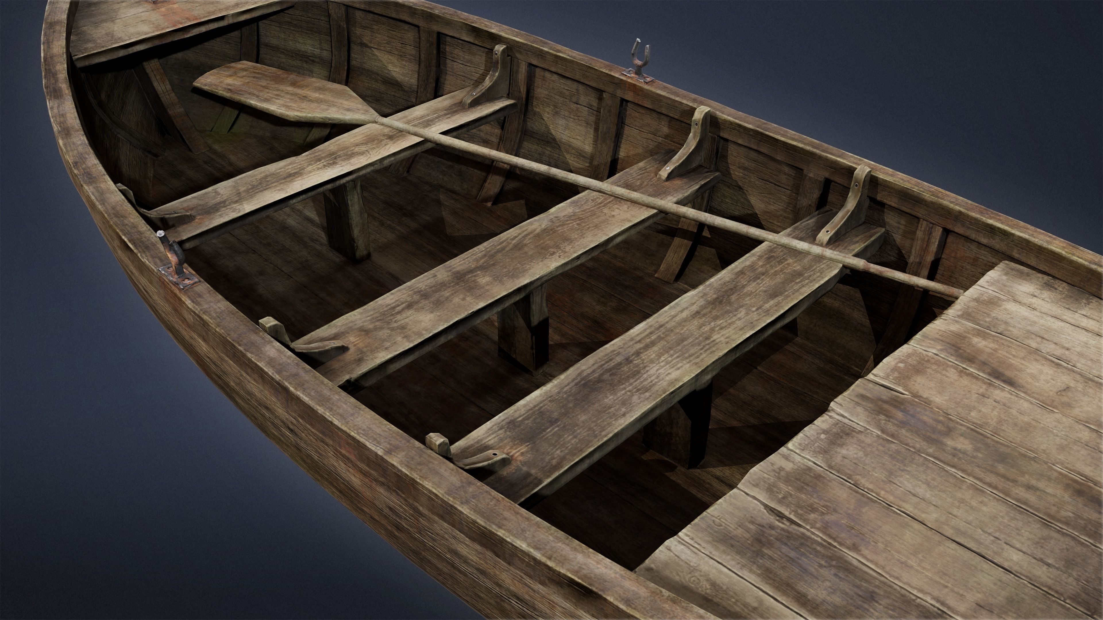 SEASIDE DOCKS - Old Boat 05 - NANITE AND LOW POLY Low-poly 3D model_8