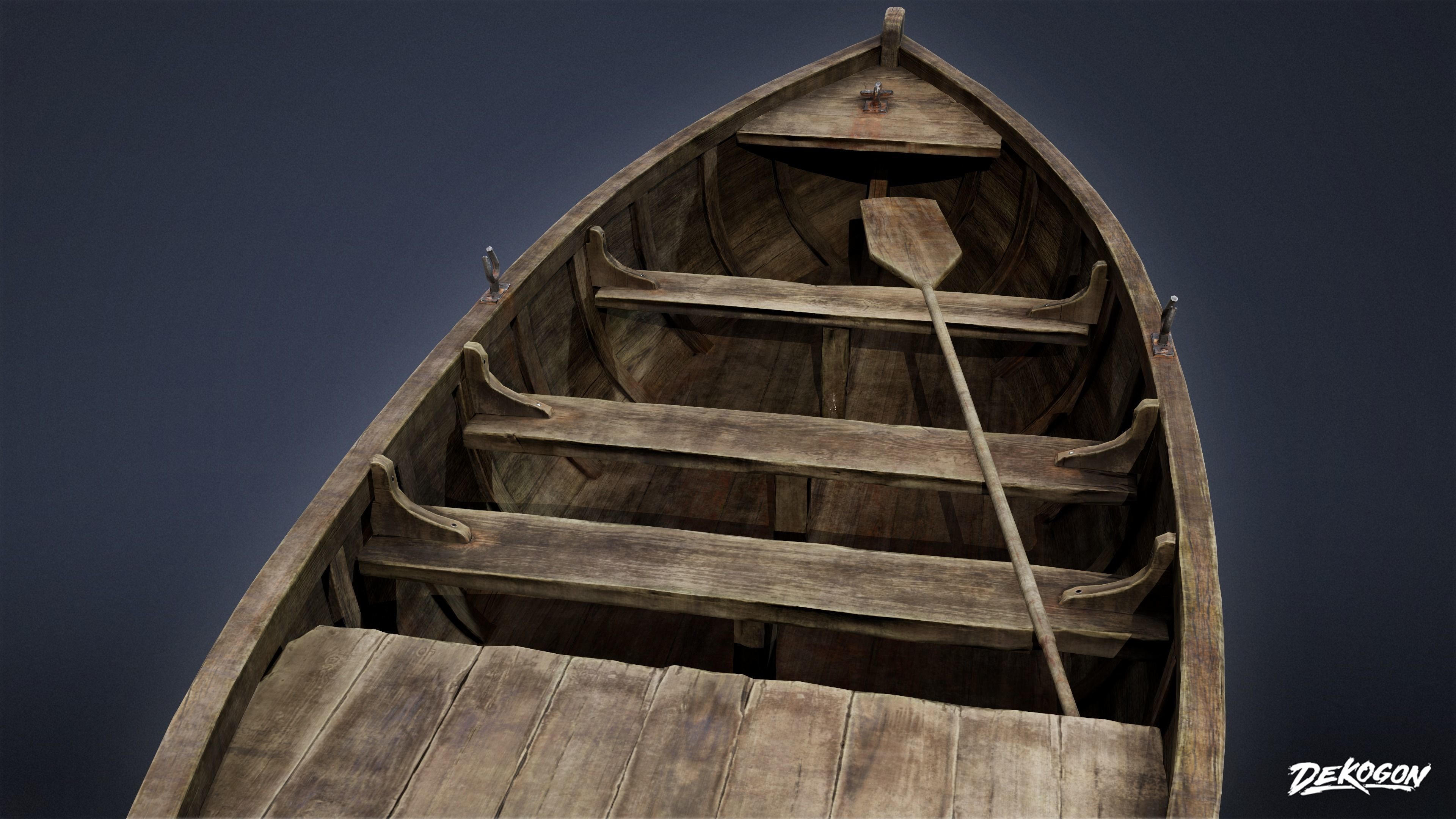 SEASIDE DOCKS - Old Boat 05 - NANITE AND LOW POLY Low-poly 3D model_4