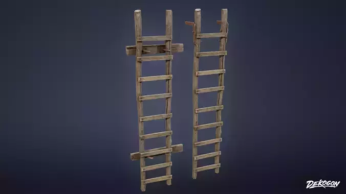 SEASIDE DOCKS - Wooden Ladder 01 - NANITE AND LOW POLY