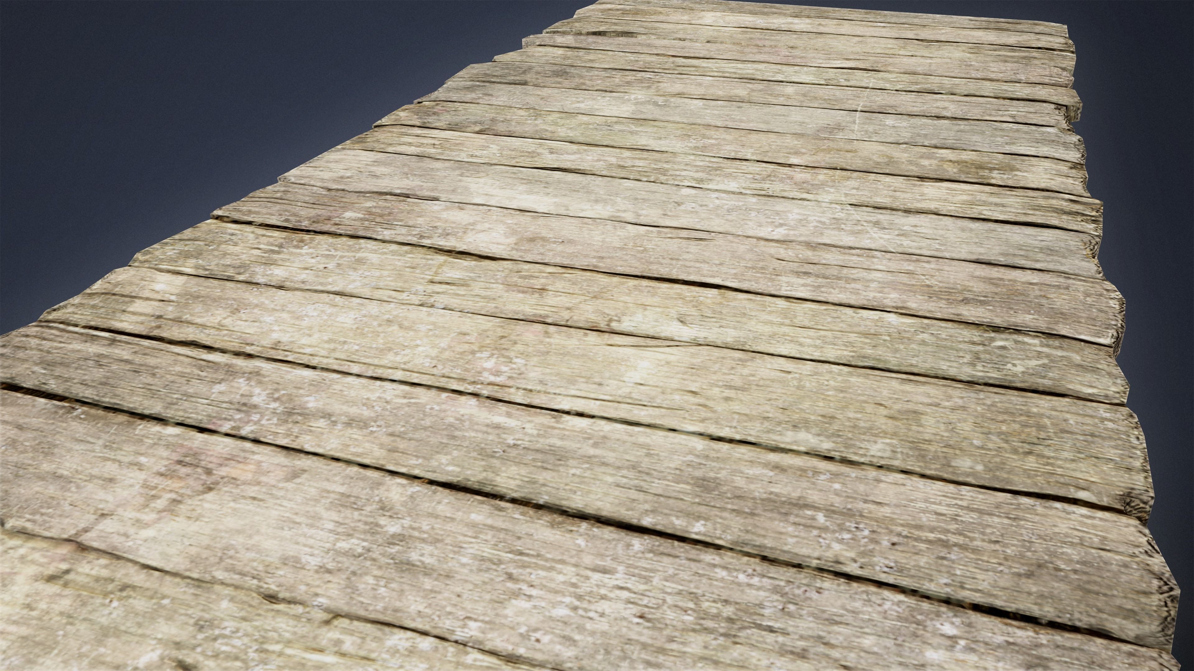 SEASIDE DOCKS - Wooden Table 01 - NANITE AND LOW POLY Low-poly 3D model_6