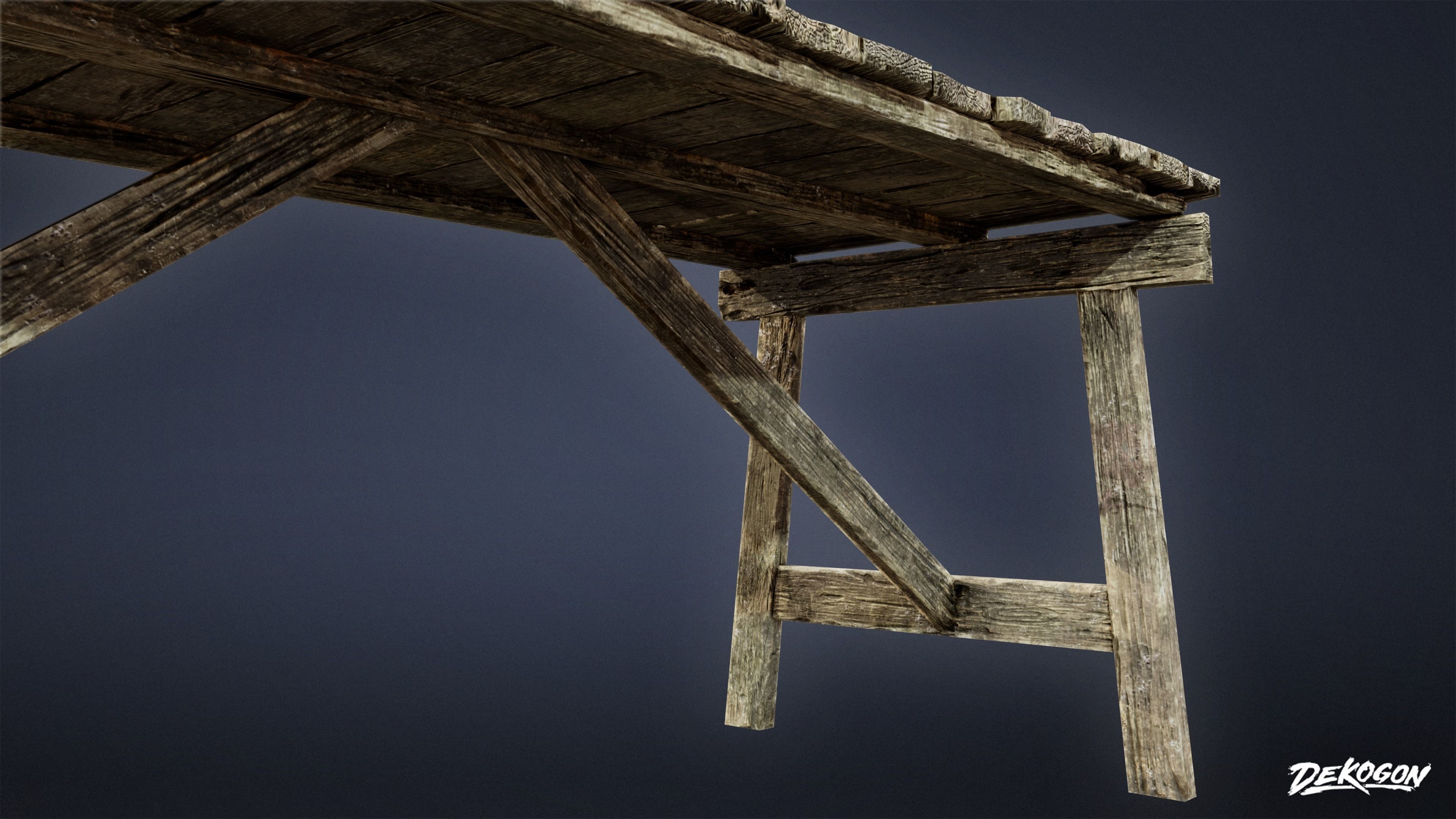 SEASIDE DOCKS - Wooden Table 01 - NANITE AND LOW POLY Low-poly 3D model_5