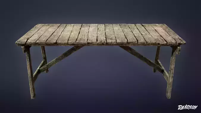 SEASIDE DOCKS - Wooden Table 01 - NANITE AND LOW POLY
