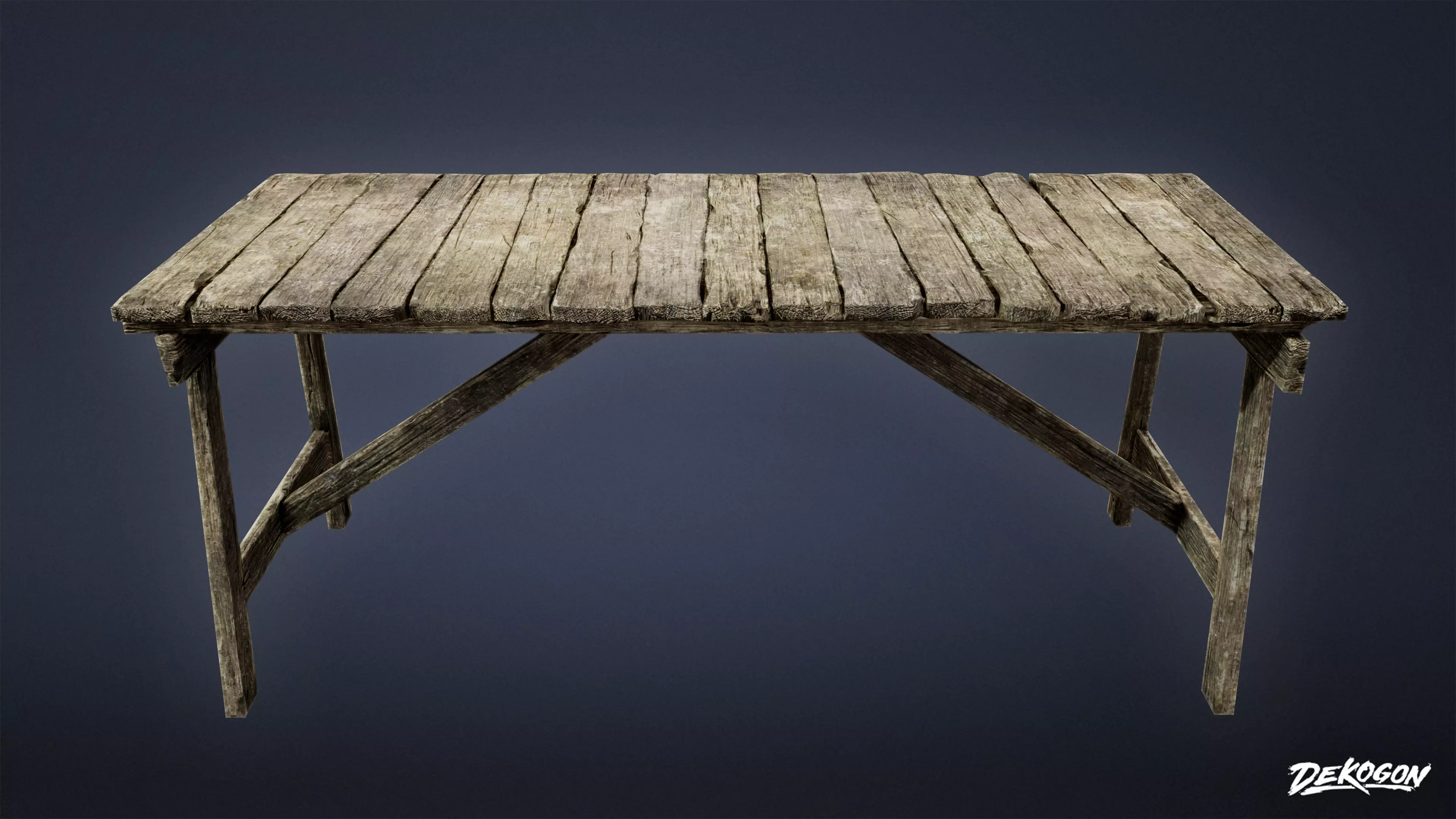 SEASIDE DOCKS - Wooden Table 01 - NANITE AND LOW POLY Low-poly 3D model_0