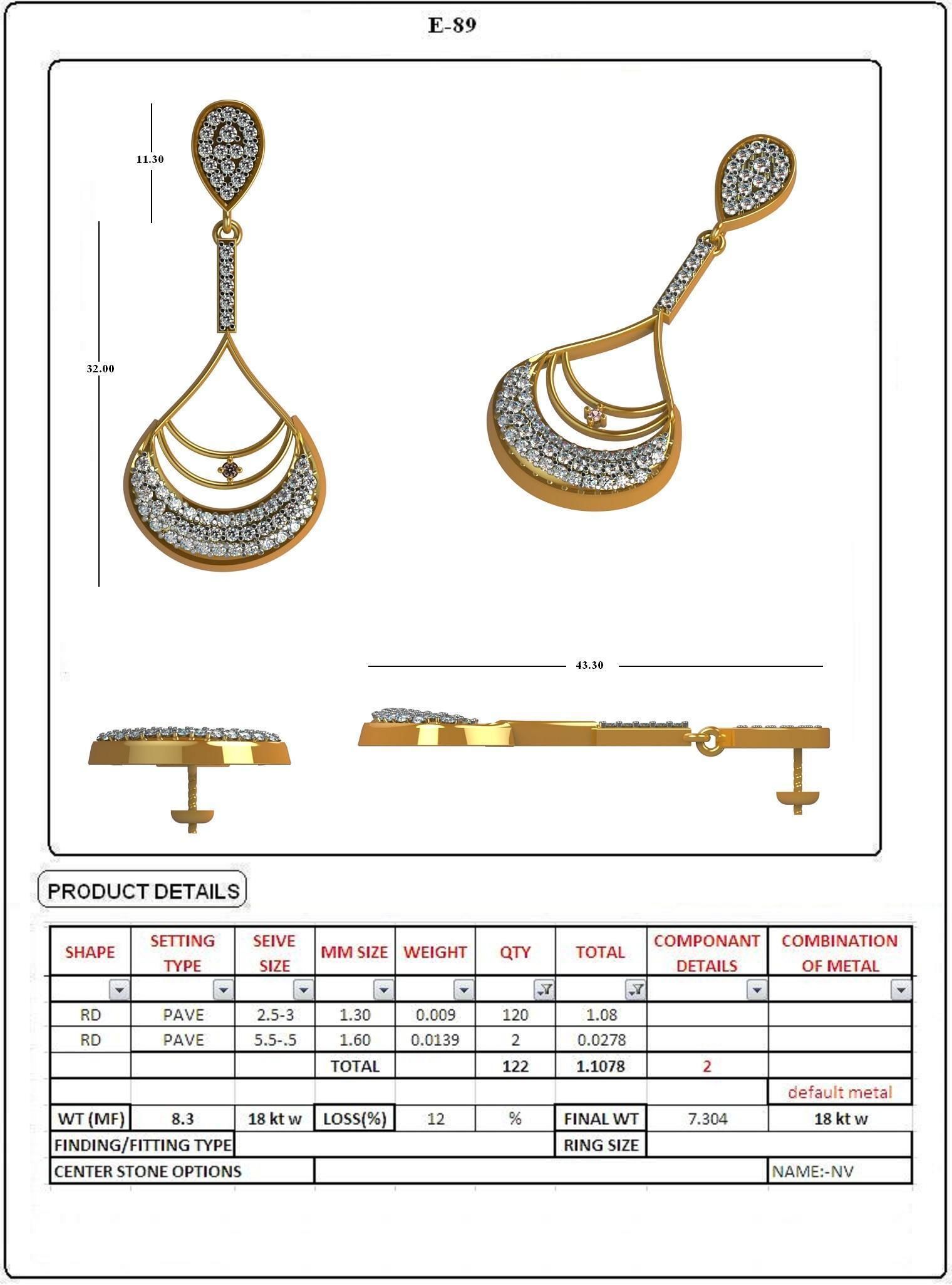 EARRING LOAT 100 DESIGN 3D print model_88