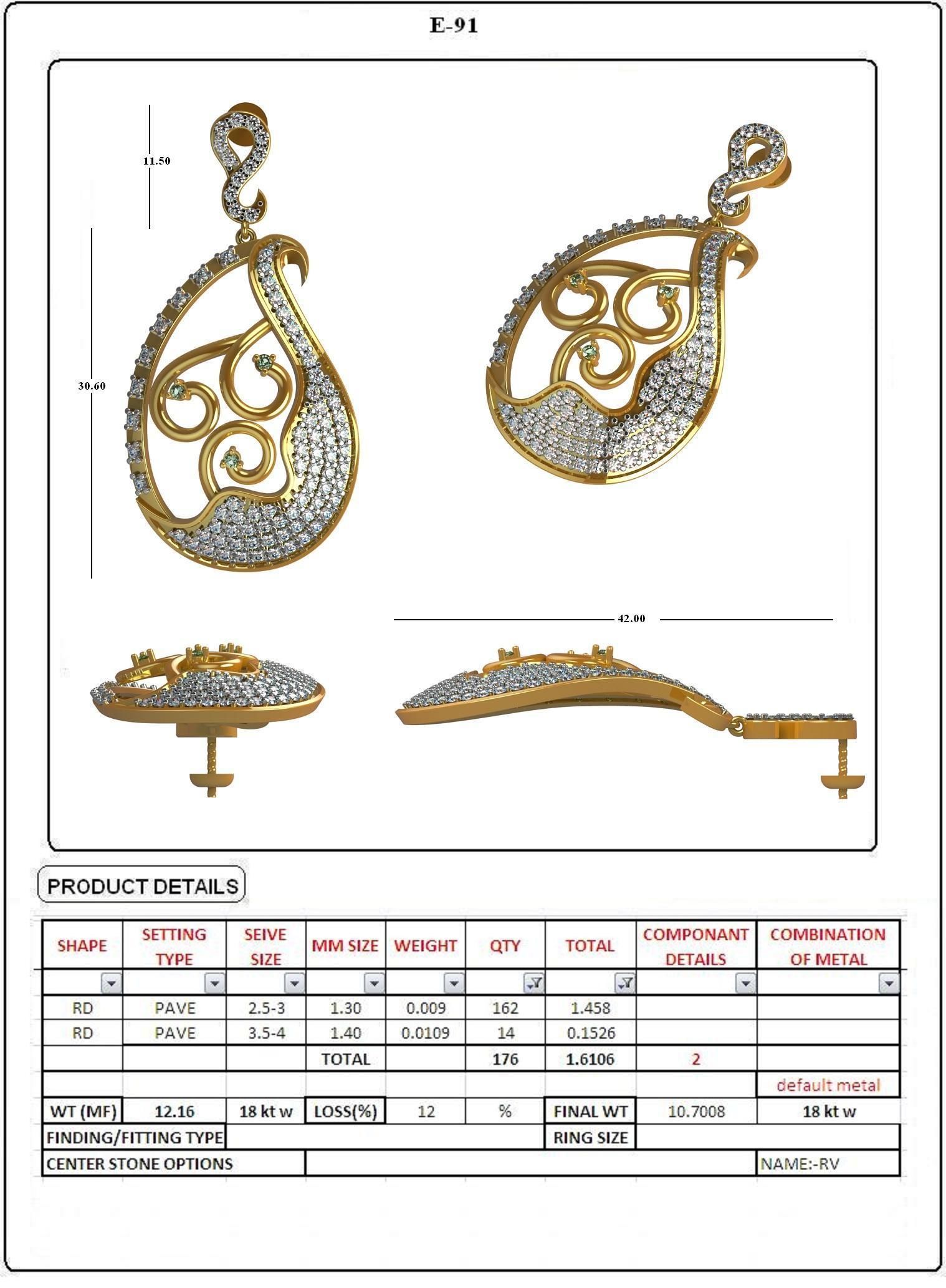 EARRING LOAT 100 DESIGN 3D print model_91