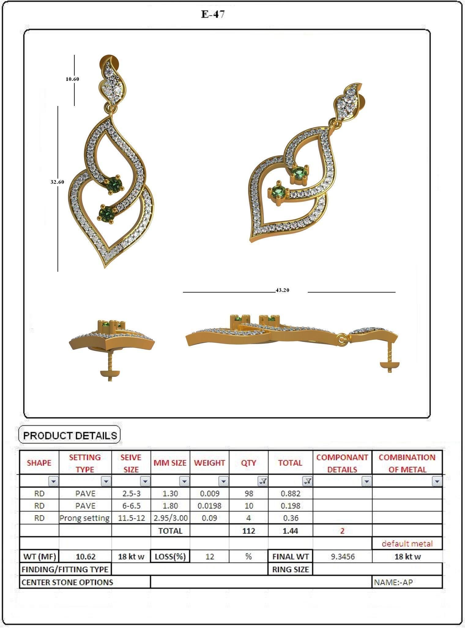 EARRING LOAT 100 DESIGN 3D print model_42