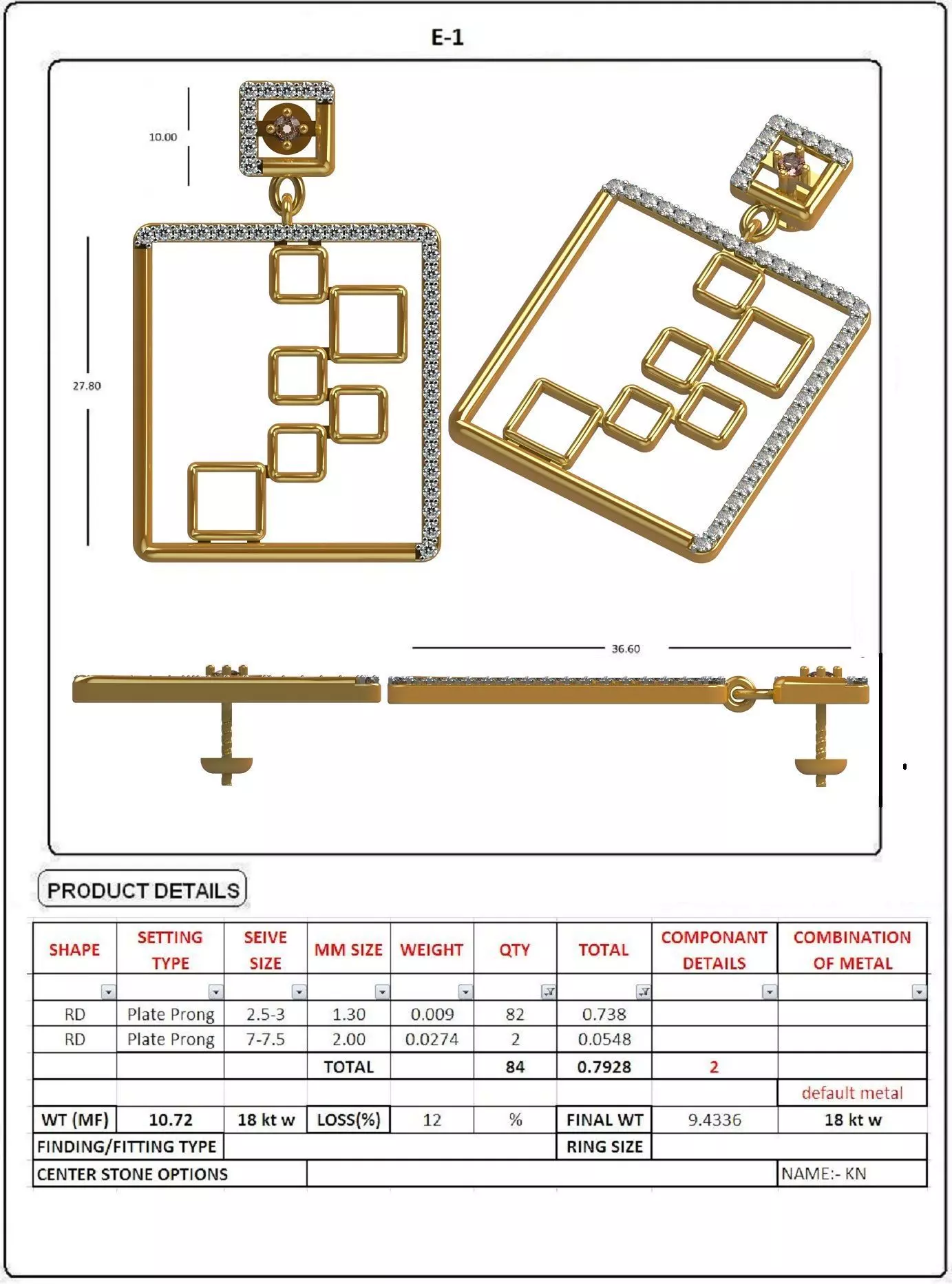 EARRING LOAT 100 DESIGN 3D print model_0
