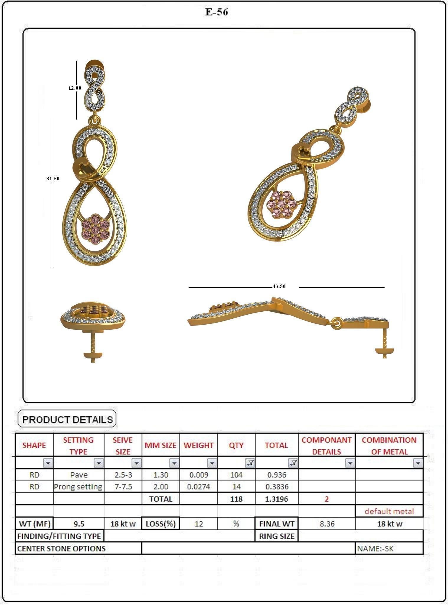 EARRING LOAT 100 DESIGN 3D print model_52