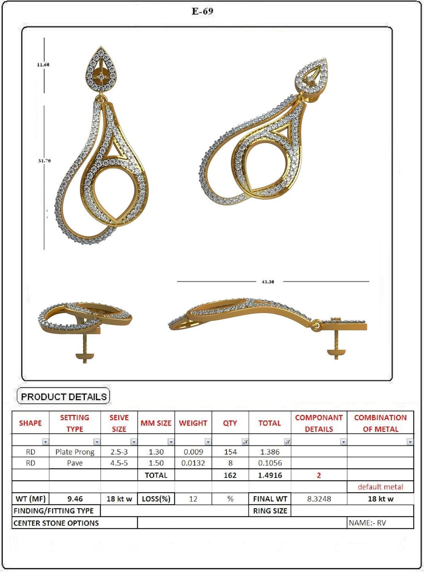 EARRING LOAT 100 DESIGN 3D print model_66