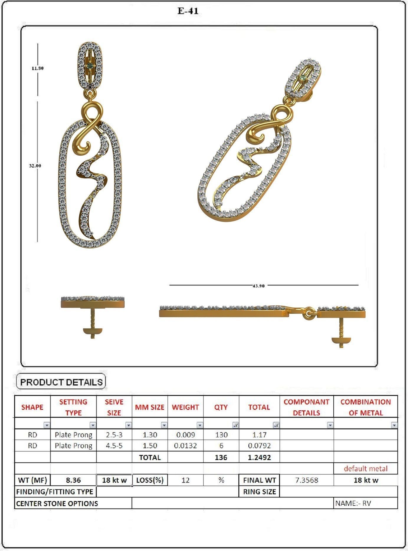 EARRING LOAT 100 DESIGN 3D print model_36