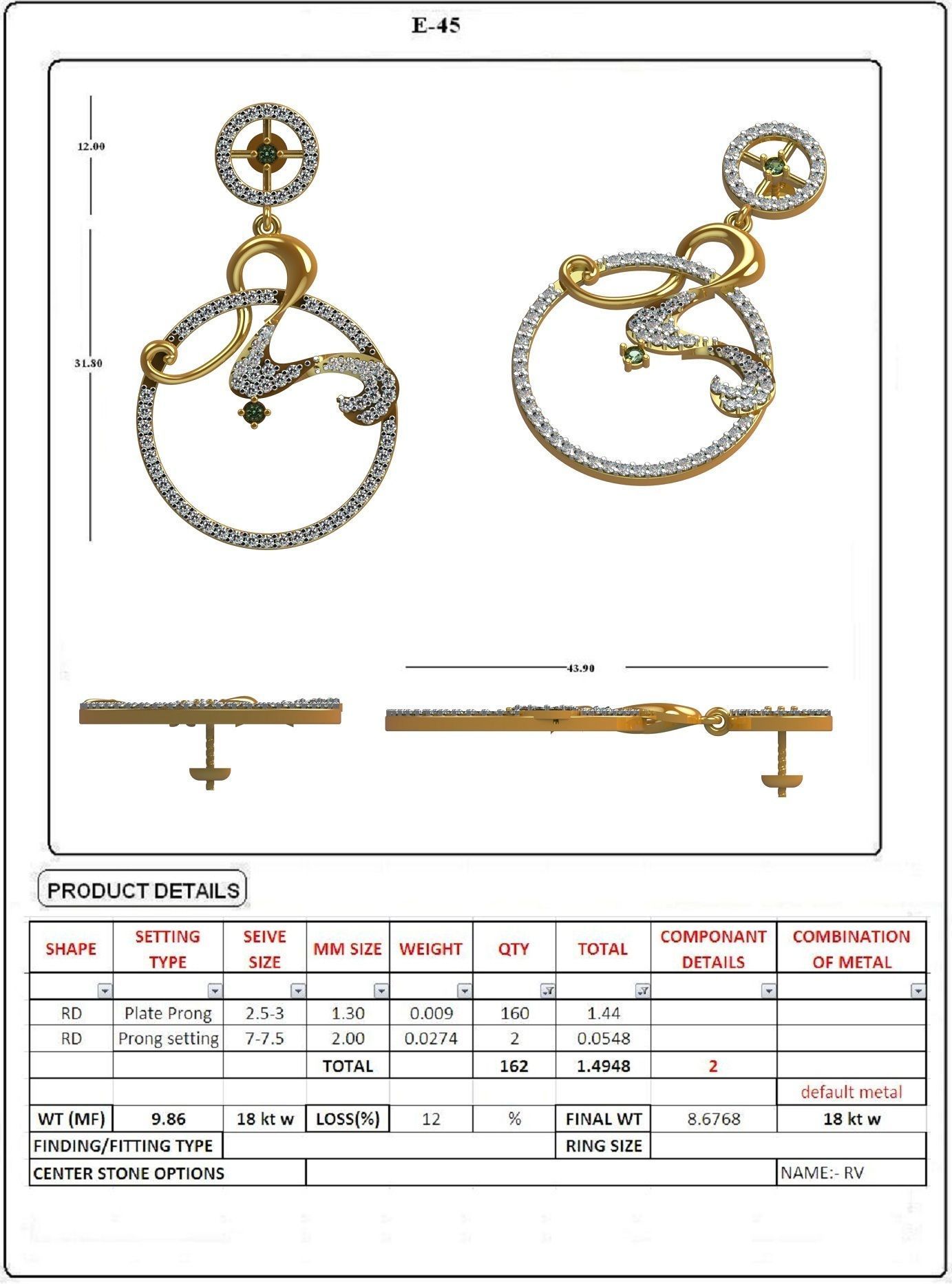 EARRING LOAT 100 DESIGN 3D print model_40
