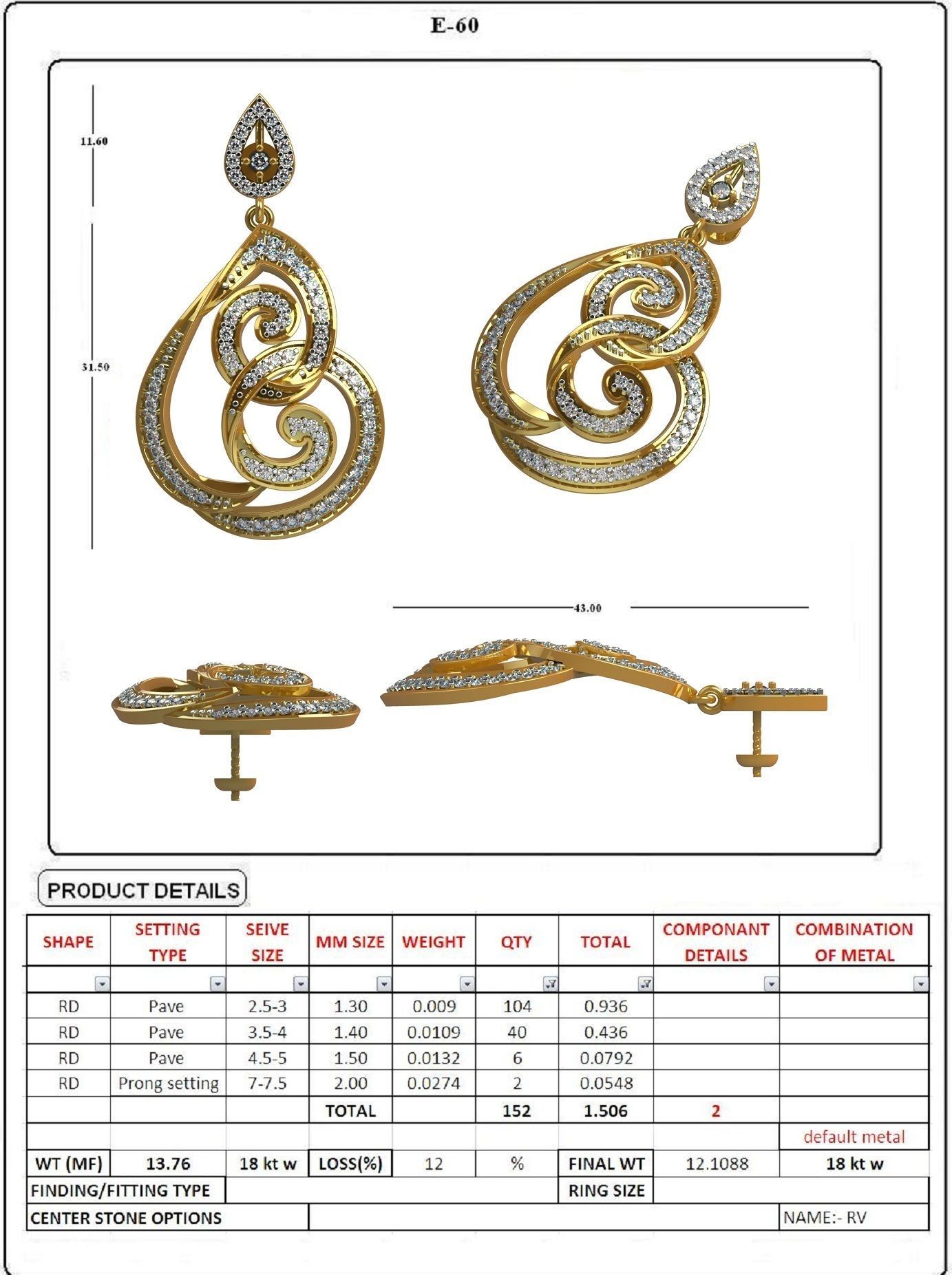 EARRING LOAT 100 DESIGN 3D print model_57