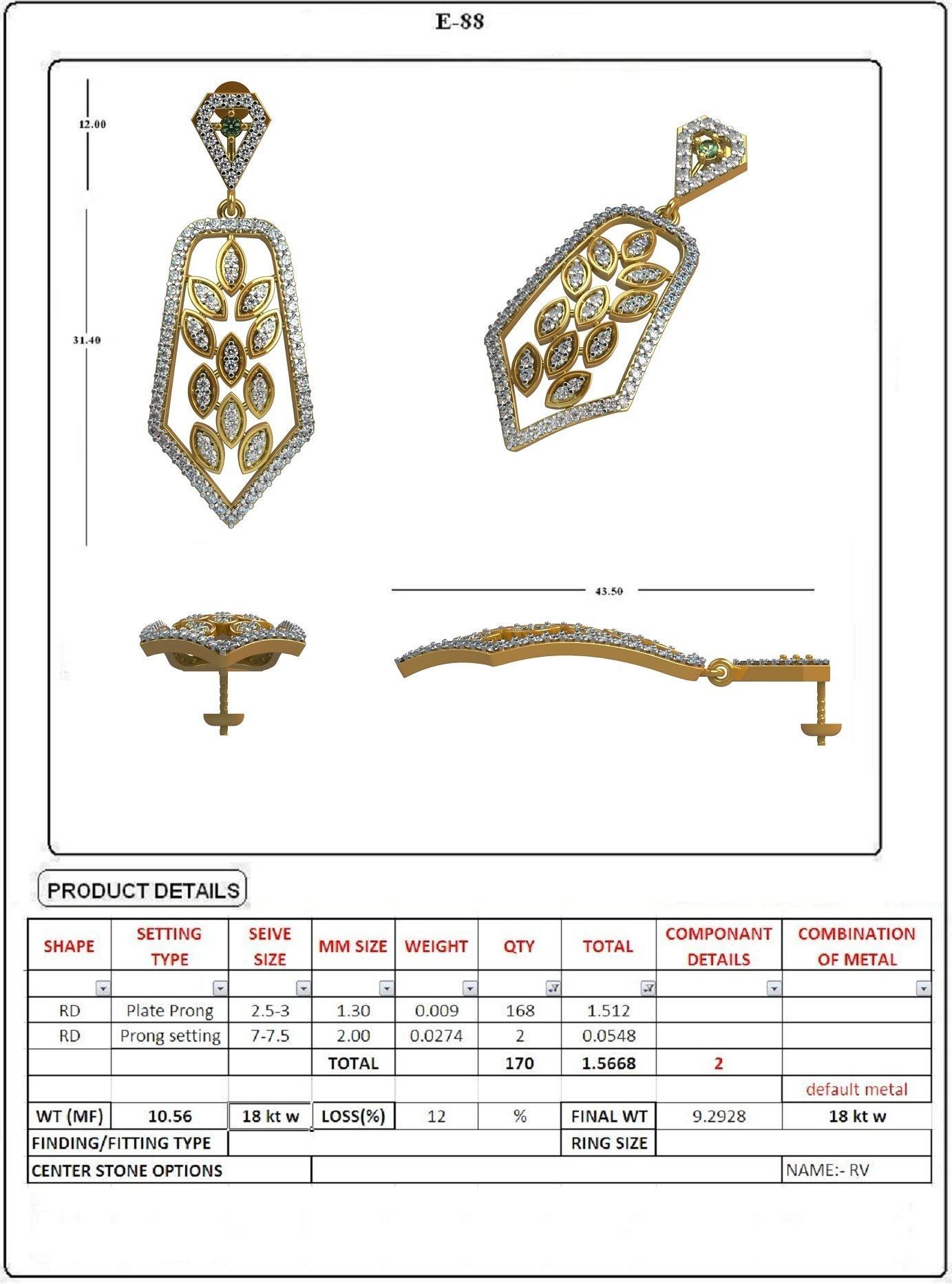 EARRING LOAT 100 DESIGN 3D print model_87