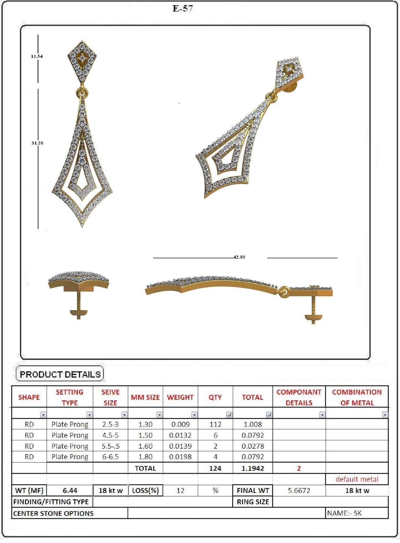 EARRING LOAT 100 DESIGN 3D print model_53