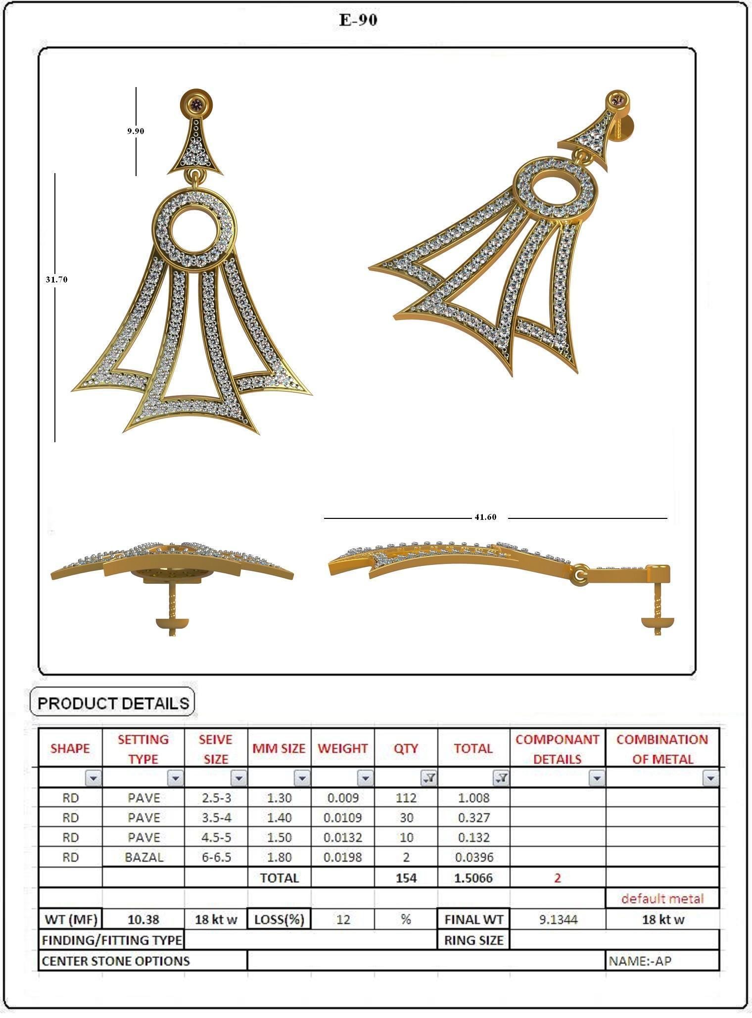 EARRING LOAT 100 DESIGN 3D print model_90