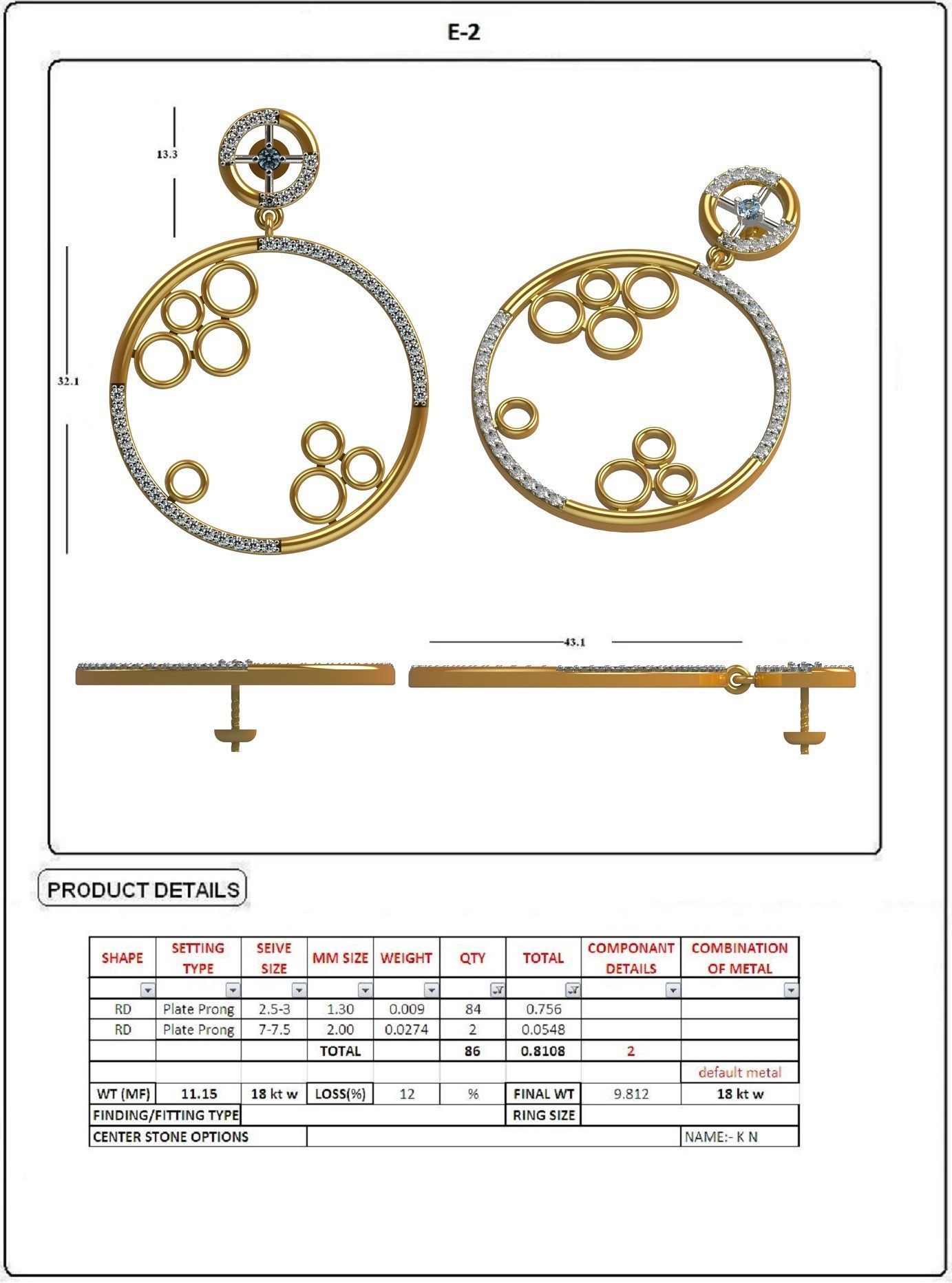 EARRING LOAT 100 DESIGN 3D print model_12