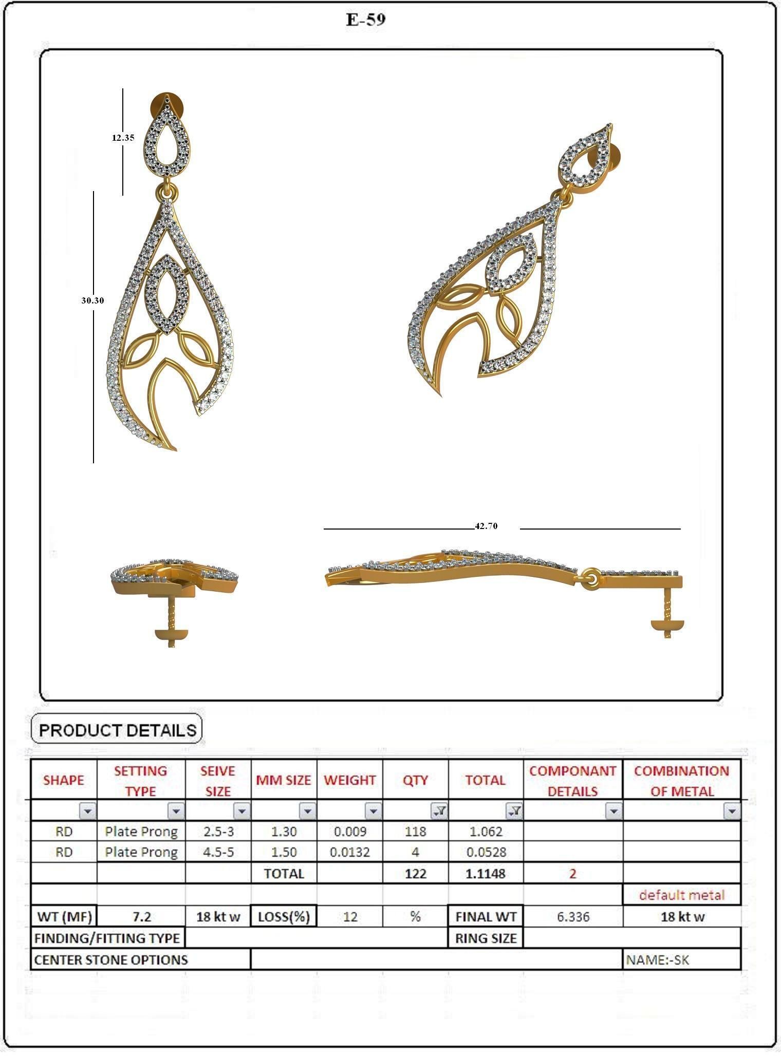 EARRING LOAT 100 DESIGN 3D print model_55