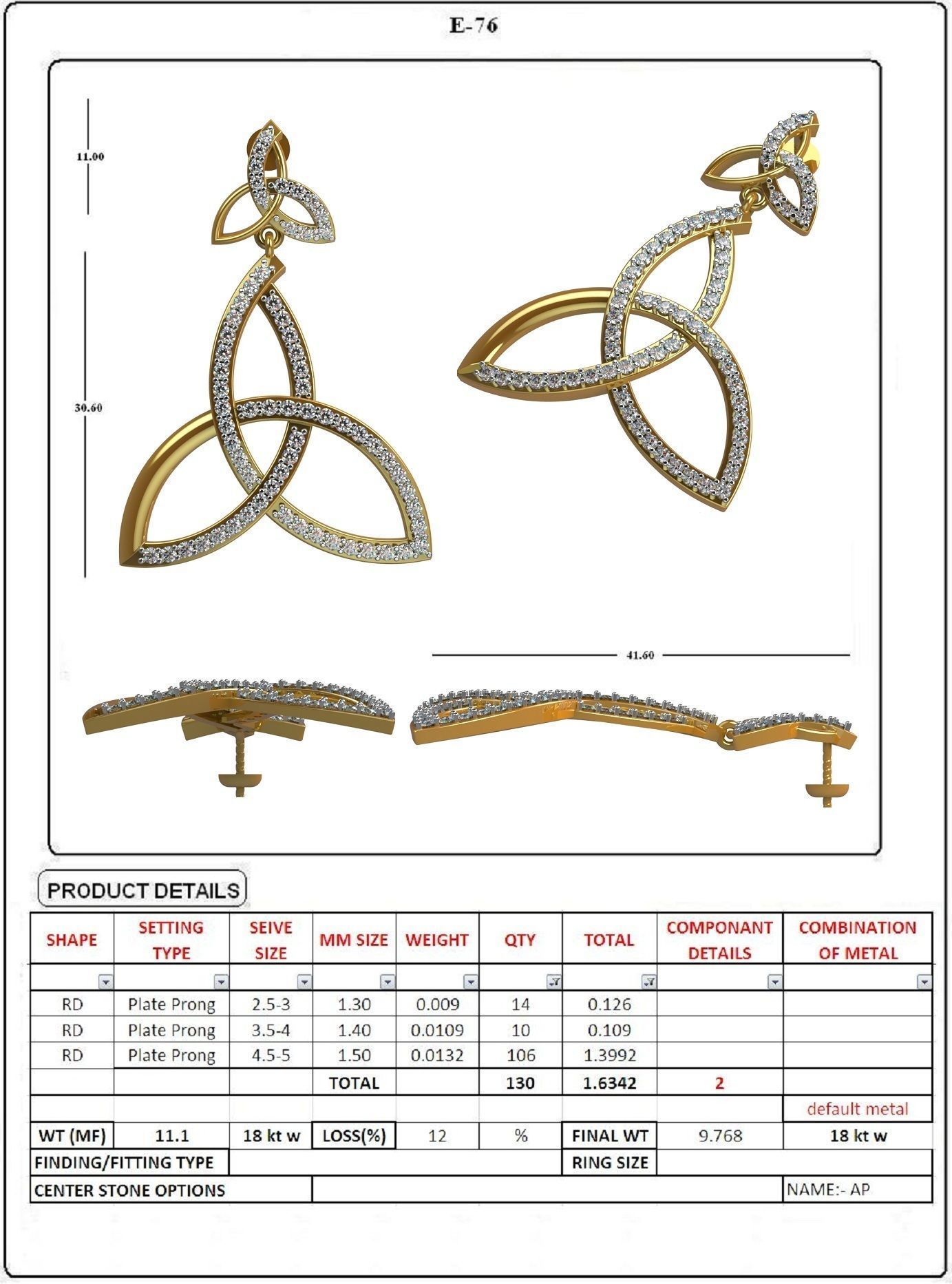 EARRING LOAT 100 DESIGN 3D print model_74