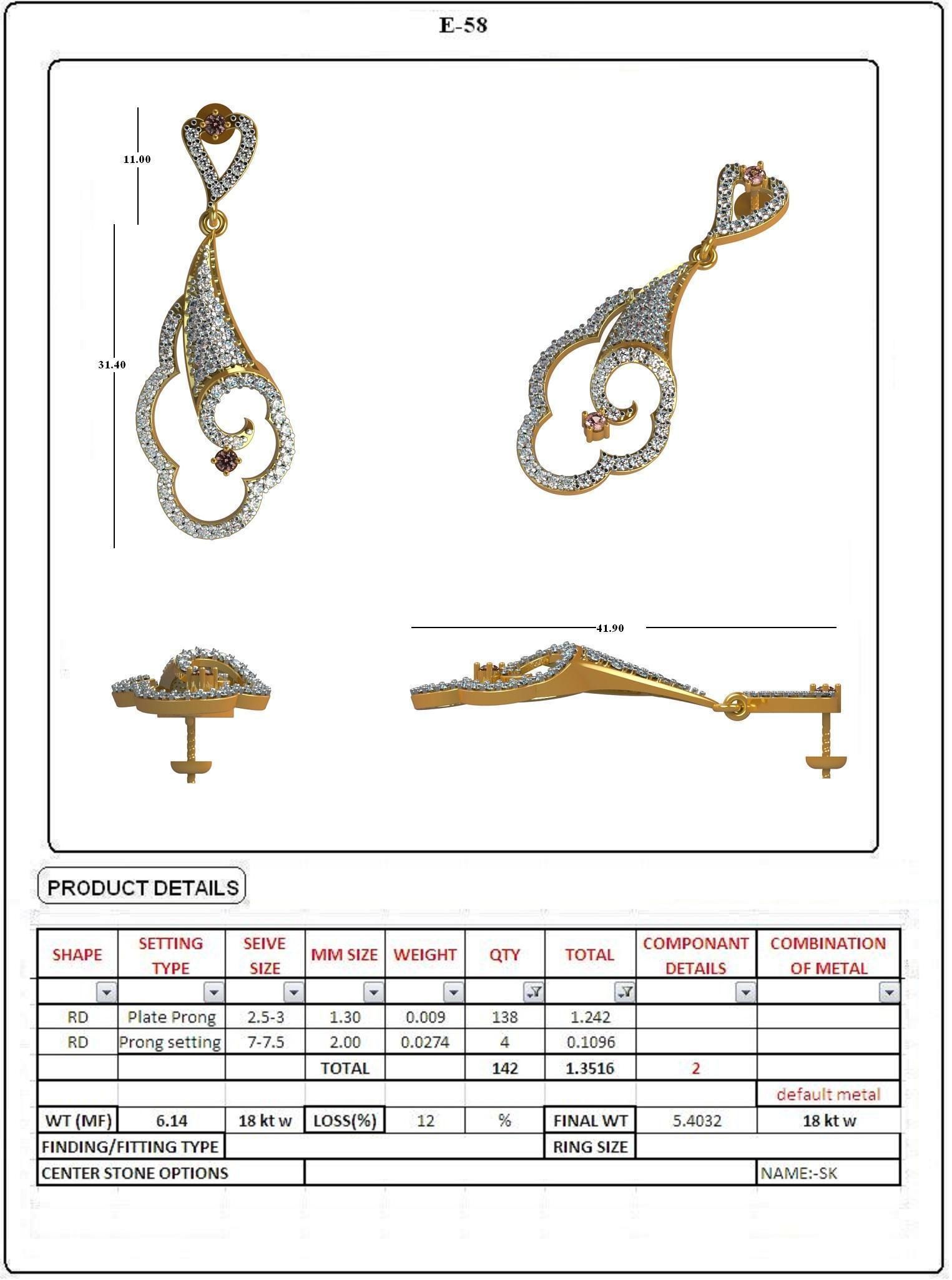 EARRING LOAT 100 DESIGN 3D print model_54