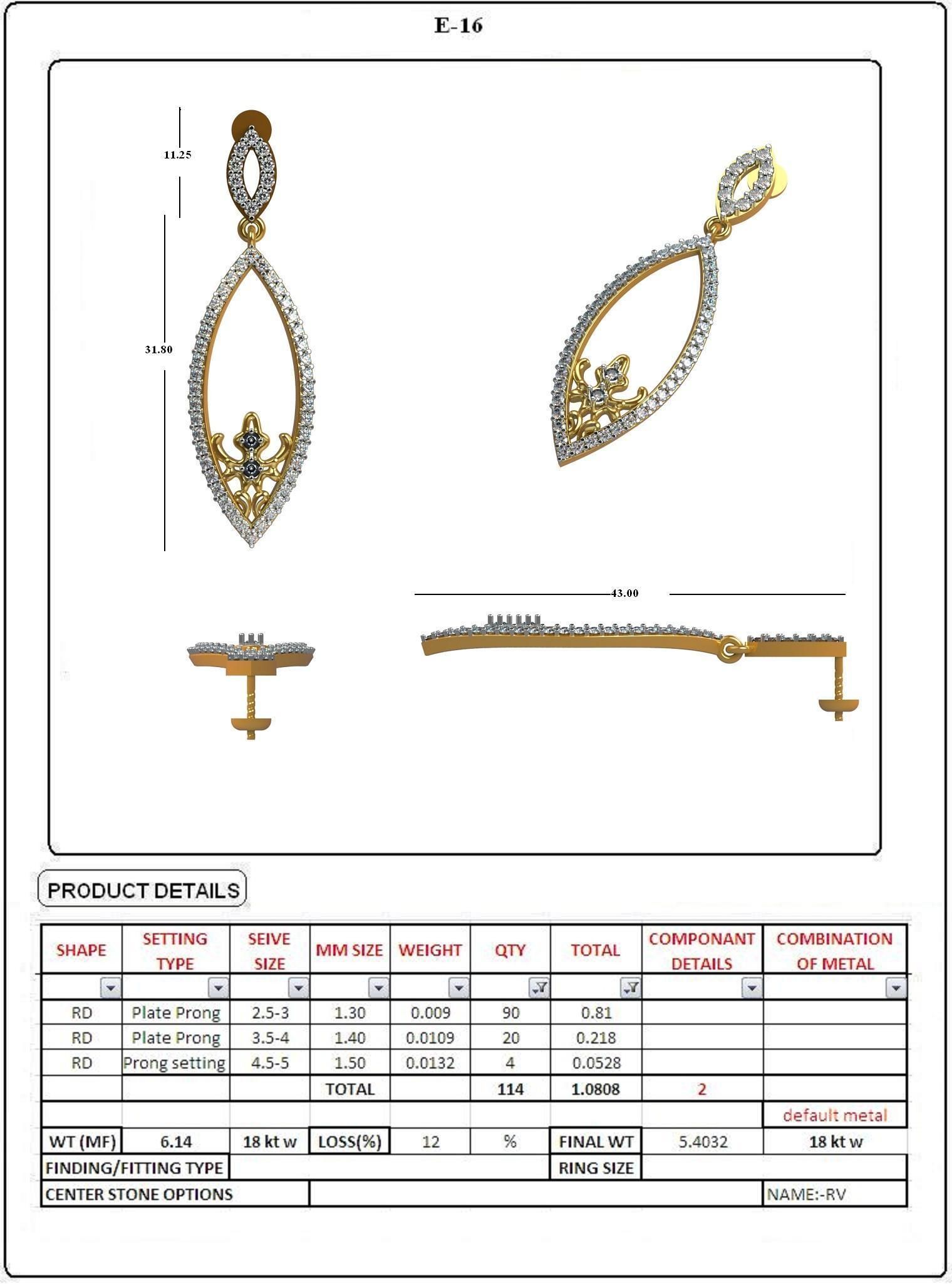 EARRING LOAT 100 DESIGN 3D print model_8