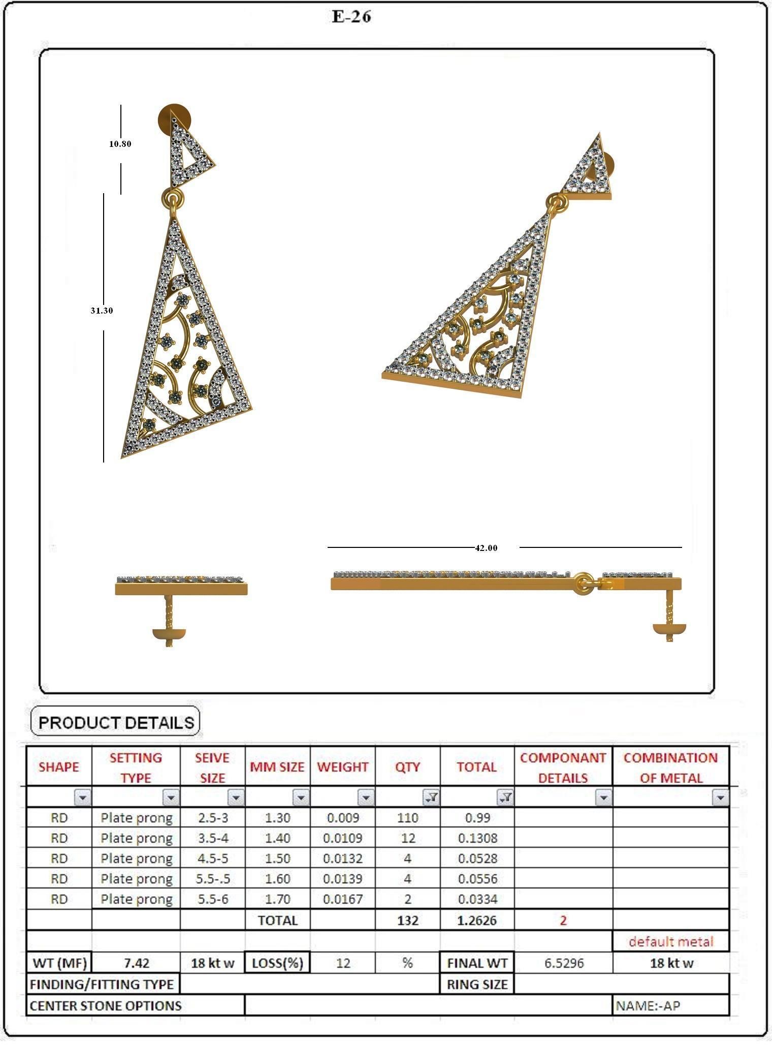EARRING LOAT 100 DESIGN 3D print model_19