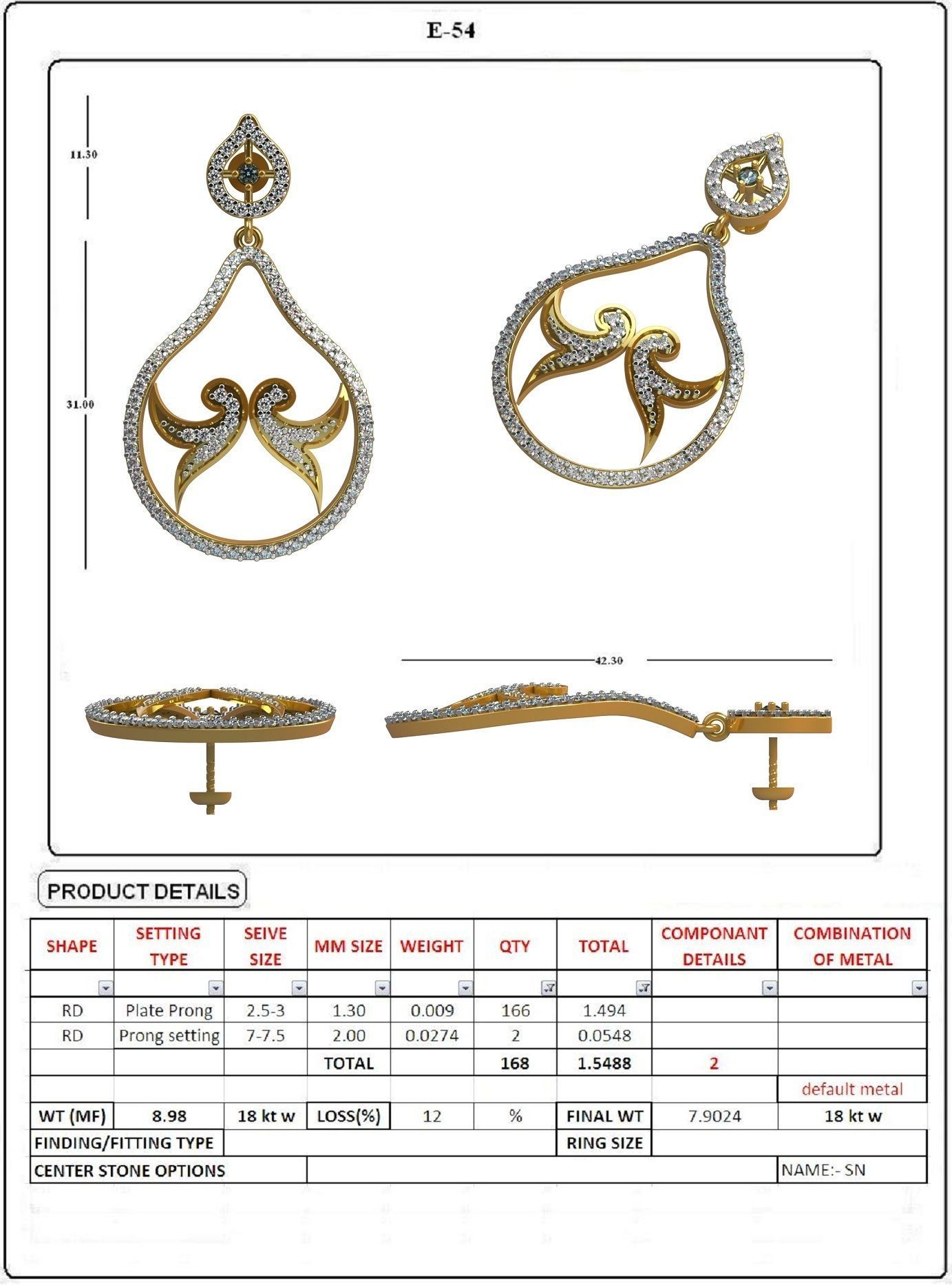 EARRING LOAT 100 DESIGN 3D print model_50