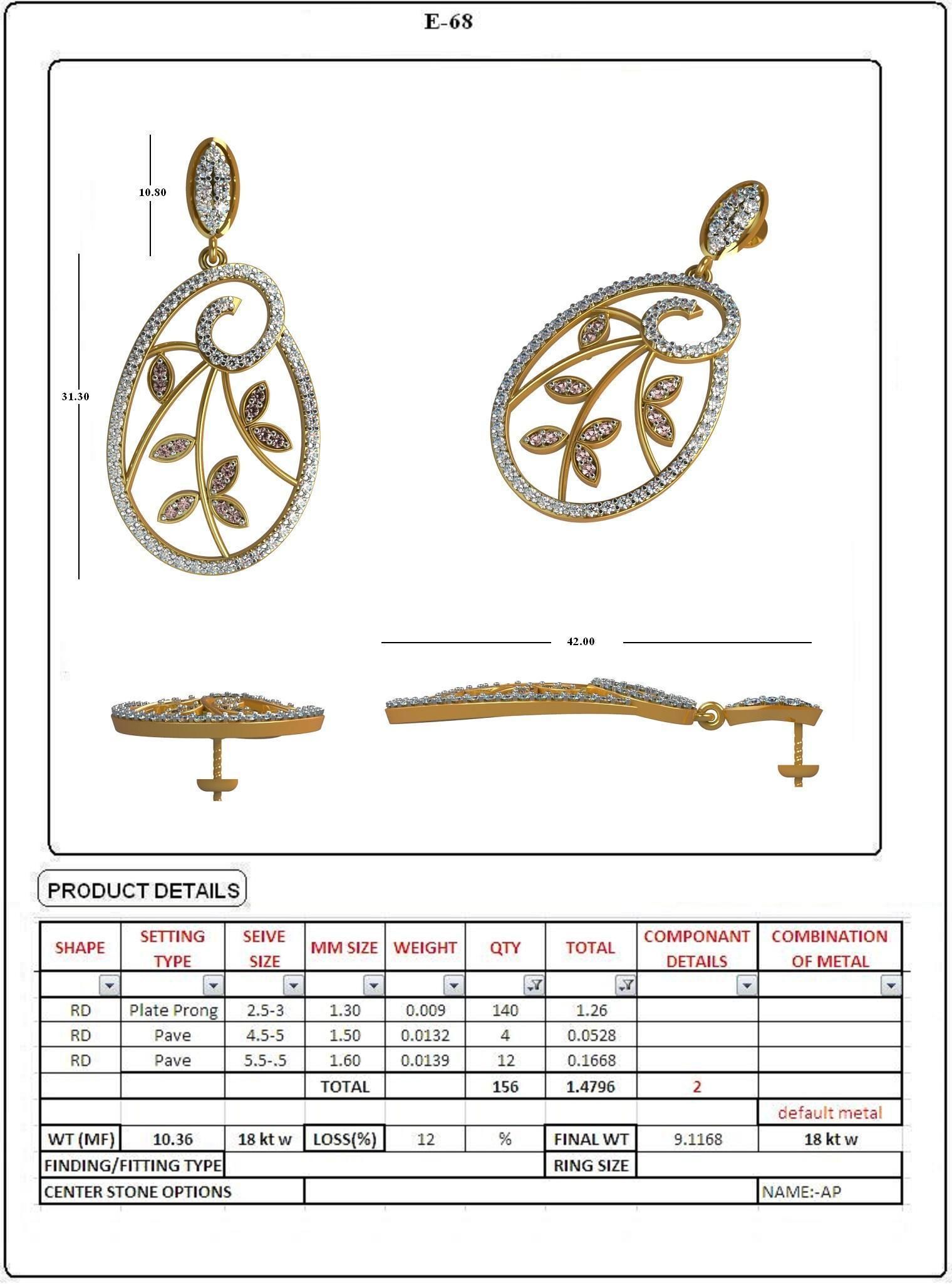 EARRING LOAT 100 DESIGN 3D print model_65