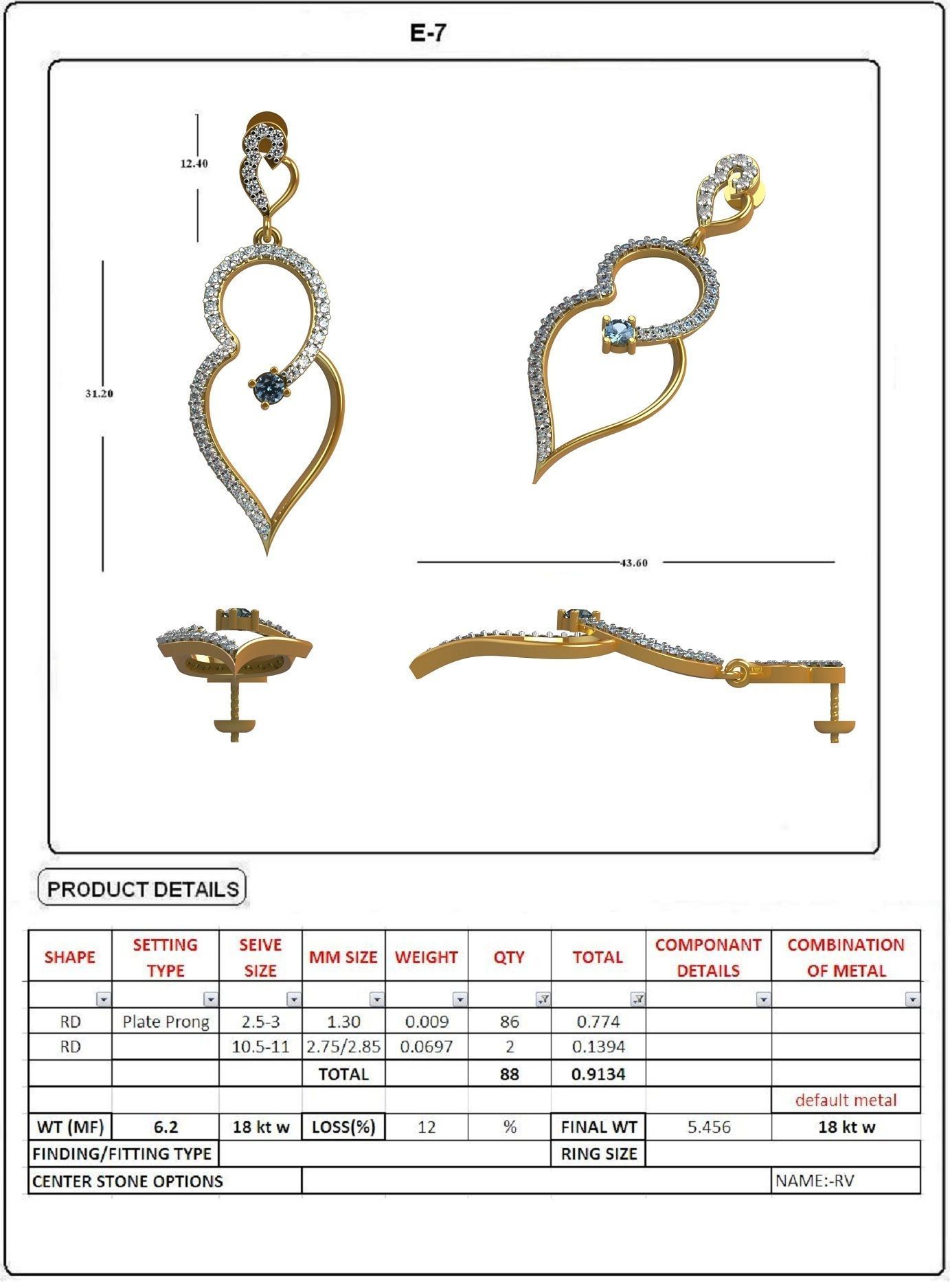 EARRING LOAT 100 DESIGN 3D print model_67