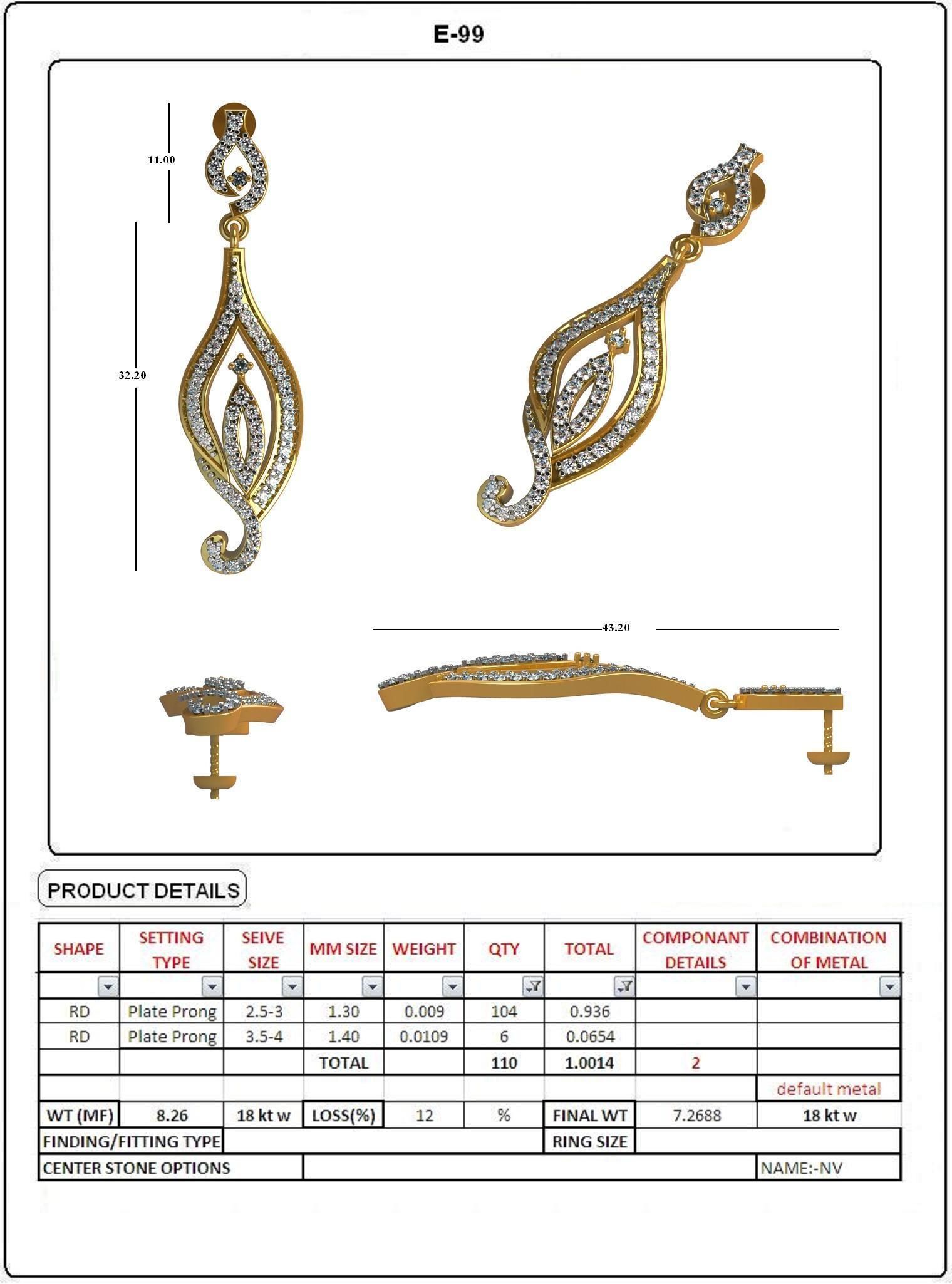 EARRING LOAT 100 DESIGN 3D print model_99