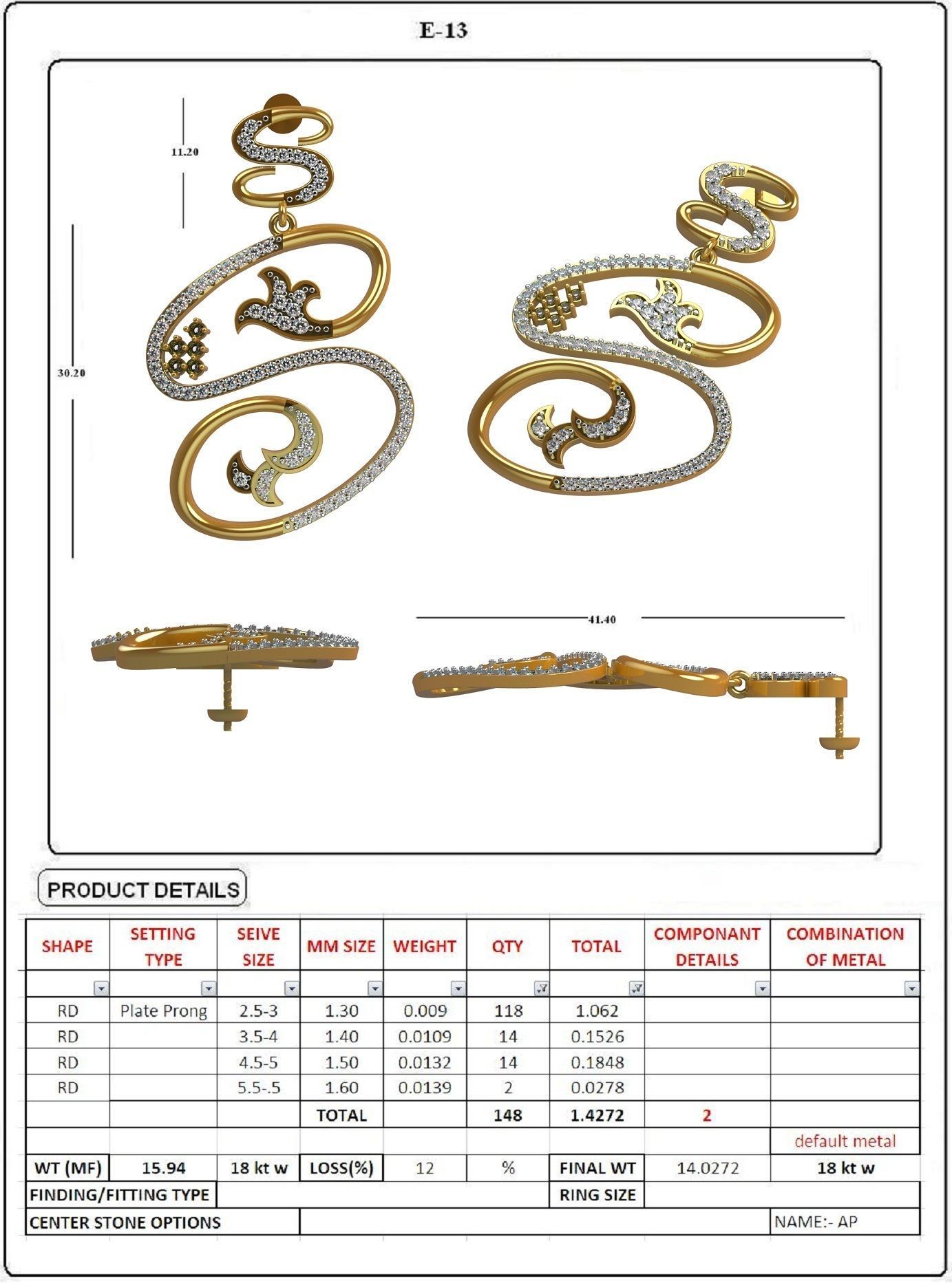 EARRING LOAT 100 DESIGN 3D print model_5